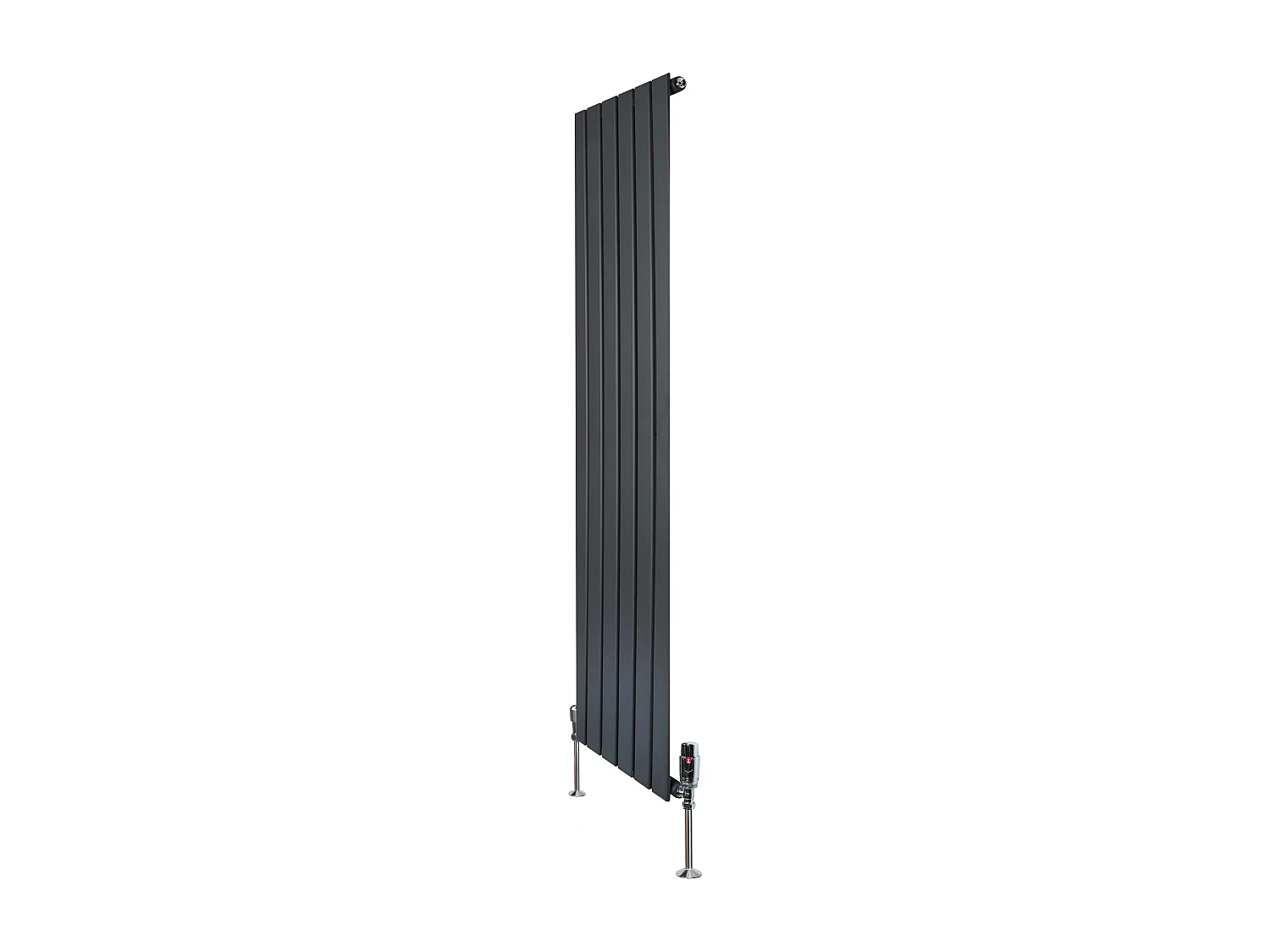 Radiador Plano Coluna Única 1600x420 mm - Cinzento Antracite, Aço 1,5 mm, 941W, Alta Eficiência, Válvulas Termostáticas Incluídas, Fácil Instalação e Durável