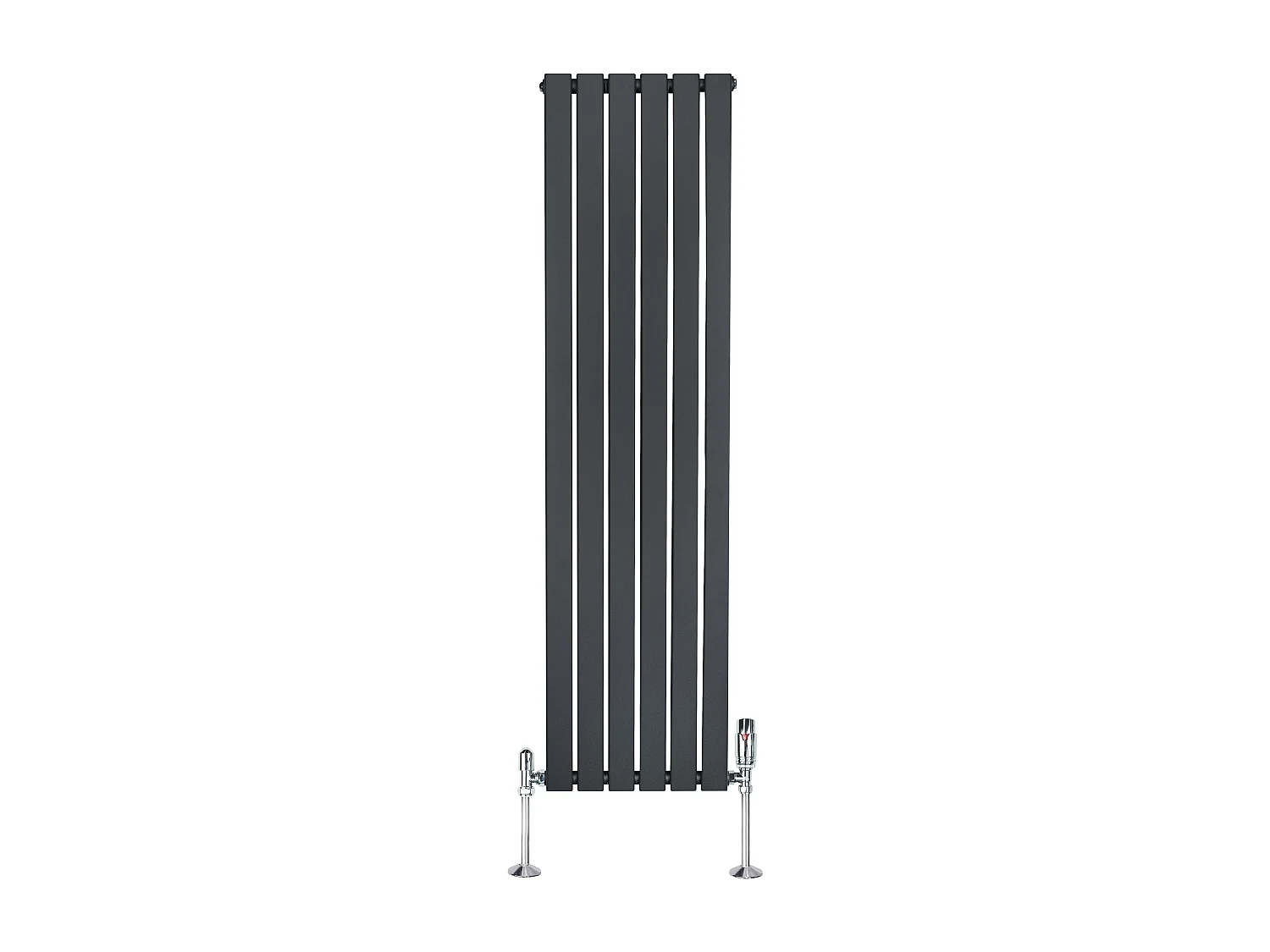 Radiador Plano Coluna Única 1600x420 mm - Cinzento Antracite, Aço 1,5 mm, 941W, Alta Eficiência, Válvulas Termostáticas Incluídas, Fácil Instalação e Durável