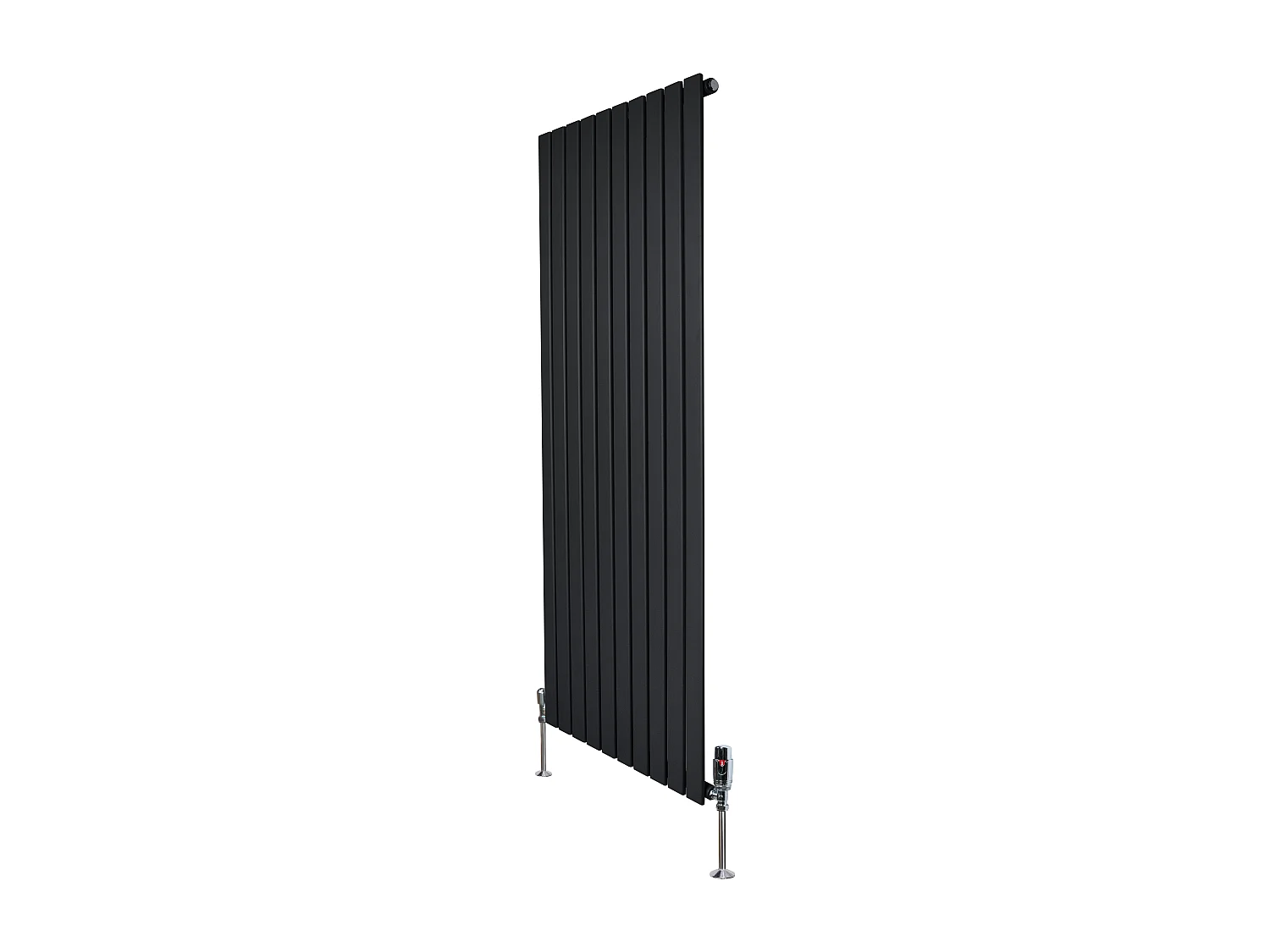 Radiador Plano Coluna Única 1600x700 mm - Preto, Aço Carbono 1,5 mm, 1568W, Alta Eficiência, Válvulas Termostáticas Incluídas, Fácil Instalação e Durável