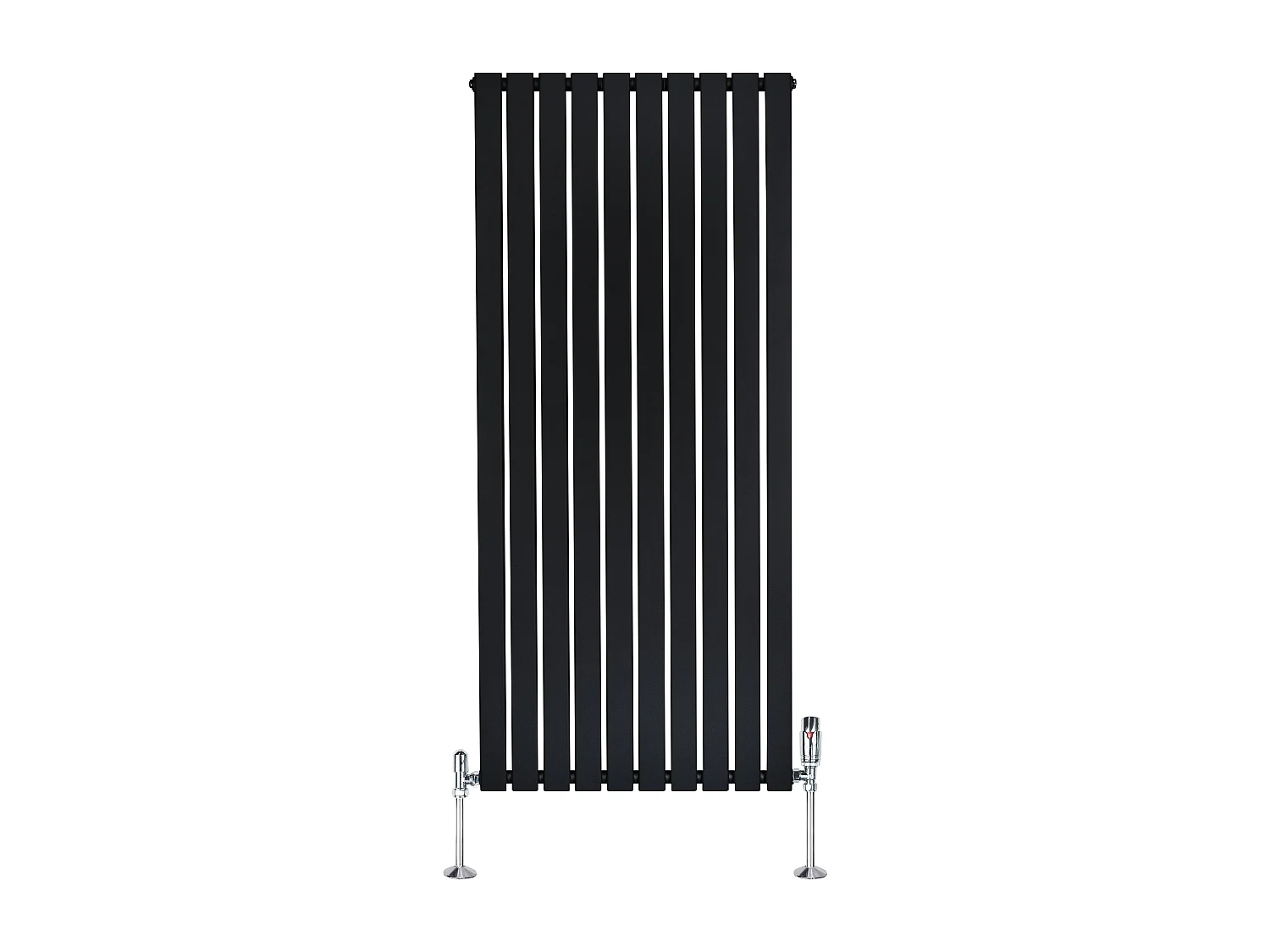 Radiador Plano Coluna Única 1600x700 mm - Preto, Aço Carbono 1,5 mm, 1568W, Alta Eficiência, Válvulas Termostáticas Incluídas, Fácil Instalação e Durável