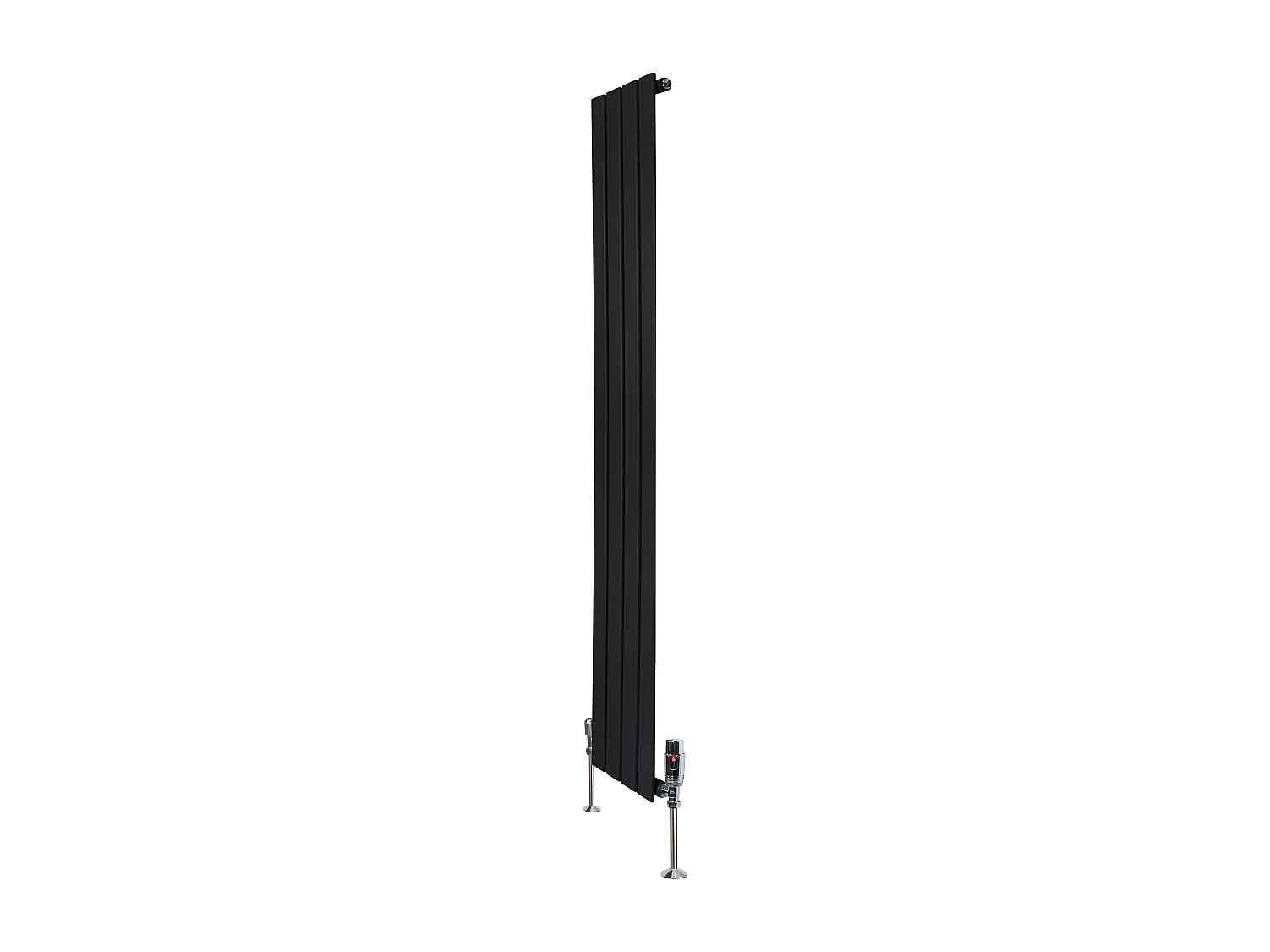 Radiador Plano Coluna Única 1600x280 mm - Preto, Aço Carbono 1,5 mm, 627W, Alta Eficiência, Válvulas Termostáticas Incluídas, Fácil Instalação e Durável