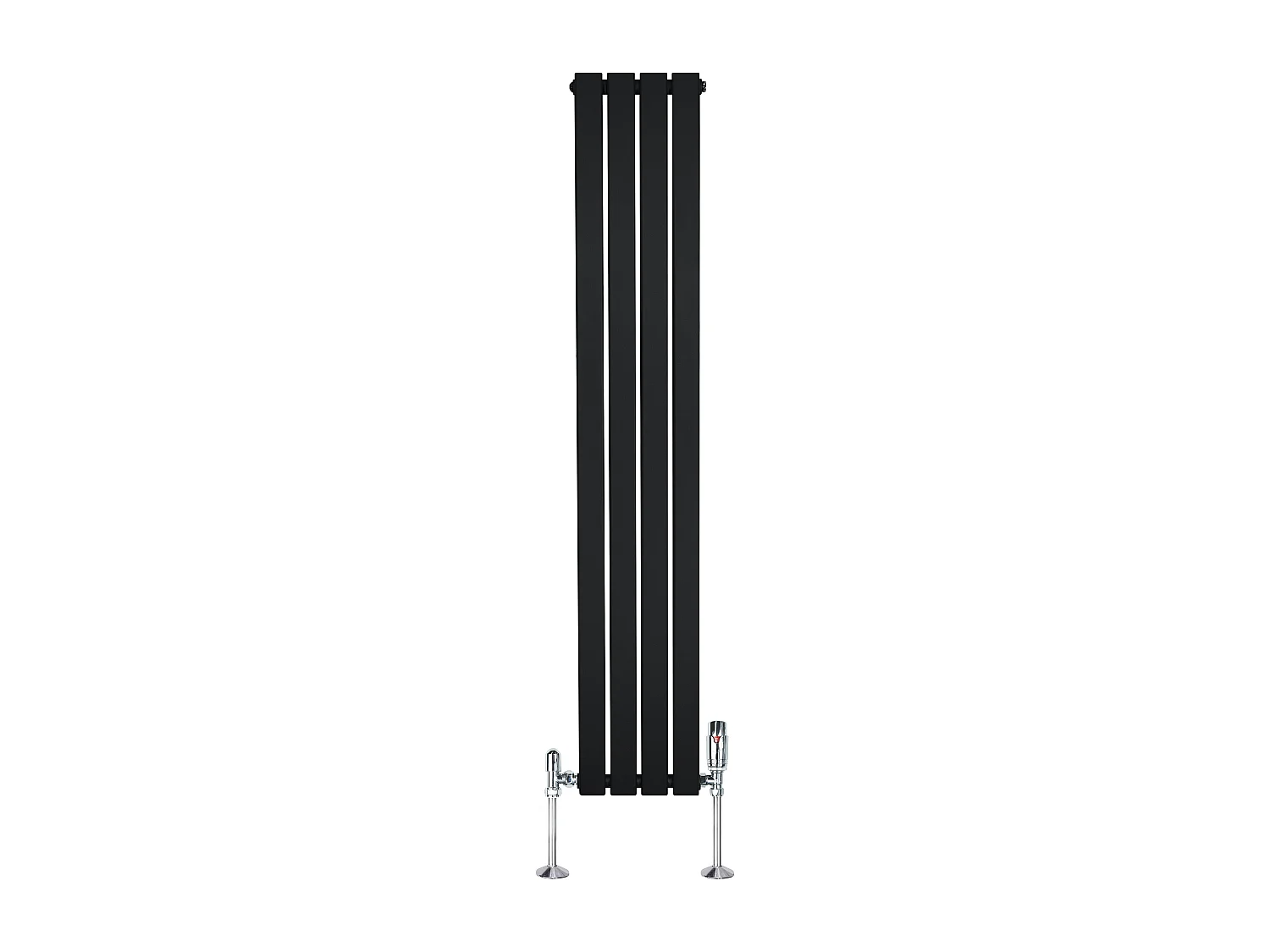 Radiador Plano Coluna Única 1600x280 mm - Preto, Aço Carbono 1,5 mm, 627W, Alta Eficiência, Válvulas Termostáticas Incluídas, Fácil Instalação e Durável