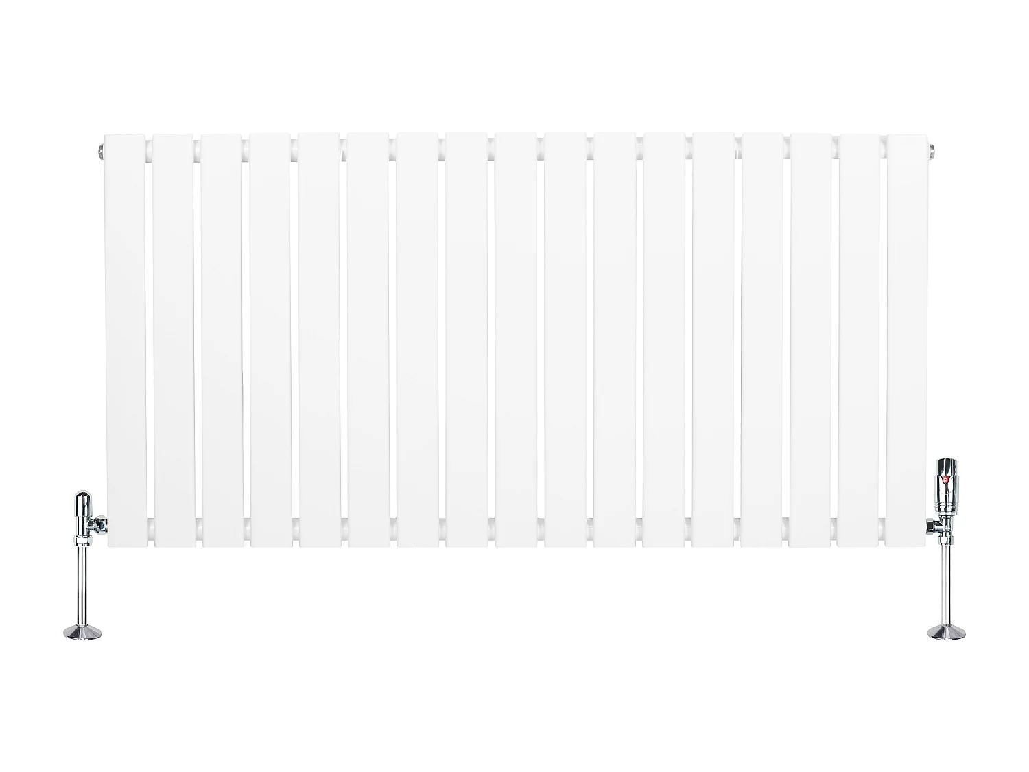 Radiador Plano Coluna Única 600x1190 mm - Branco, Aço Carbono 1,5 mm, 1080W, Alta Eficiência, Válvulas Termostáticas Incluídas, Fácil Instalação e Durável