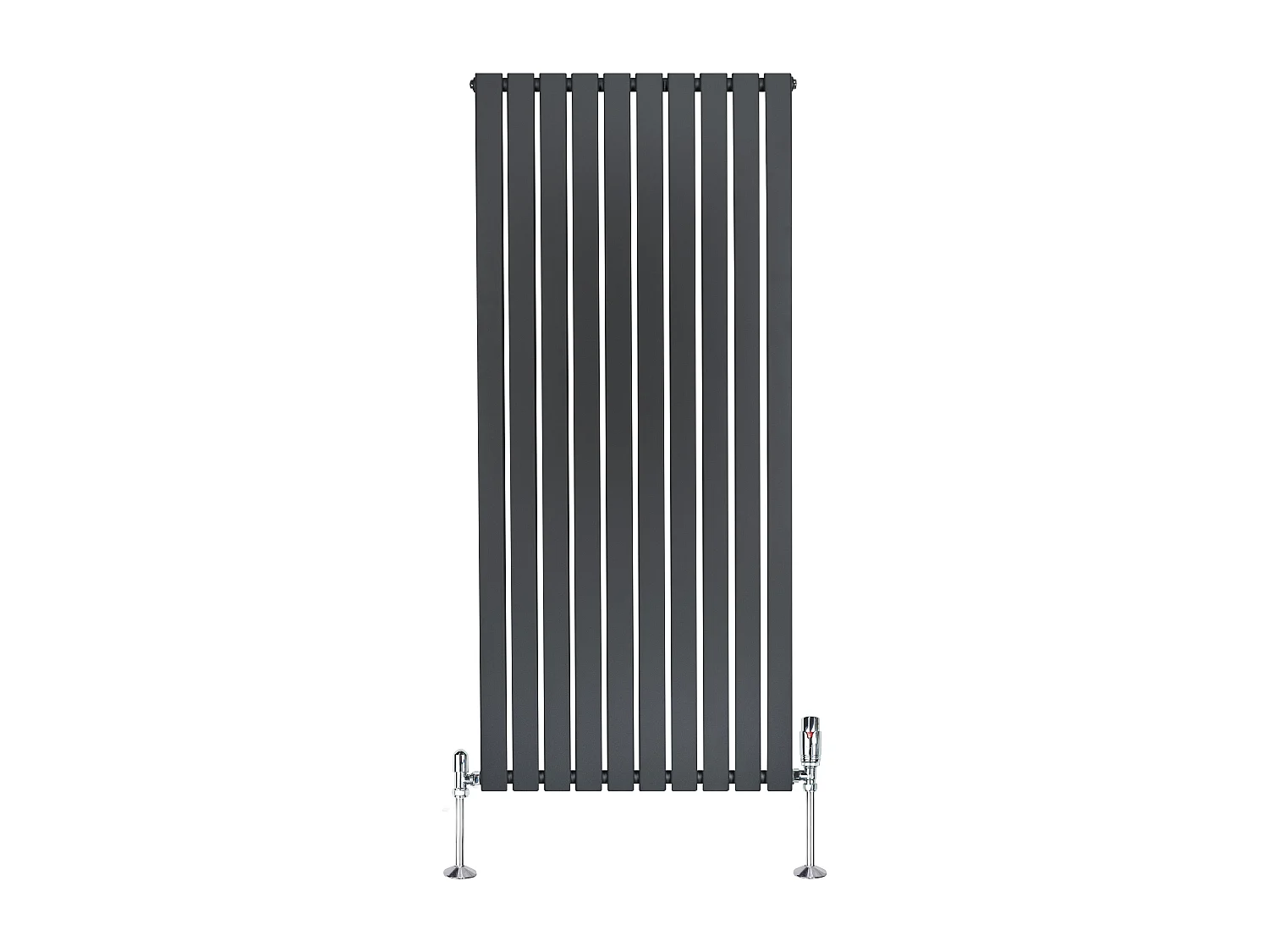 Radiador Plano Coluna Única 1600x700 mm - Cinzento Antracite, Aço 1,5 mm, 1568W, Alta Eficiência, Válvulas Termostáticas Incluídas, Fácil Instalação e Durável