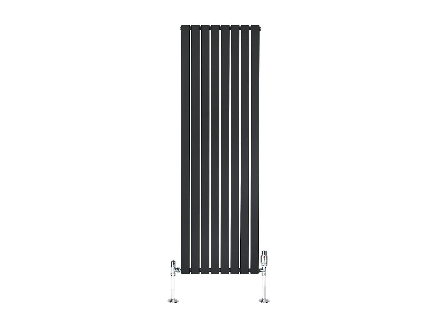 Radiador Plano Coluna Única 1800x560 mm - Preto, Aço Carbono 1,5 mm, 1412W, Alta Eficiência, Válvulas Termostáticas Incluídas, Fácil Instalação e Durável