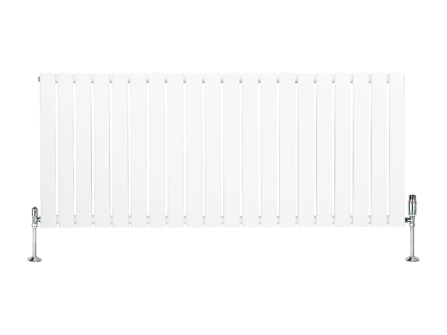 Radiatore Orizzontale 600 x 1400 mm con Valvole TRV Bianco