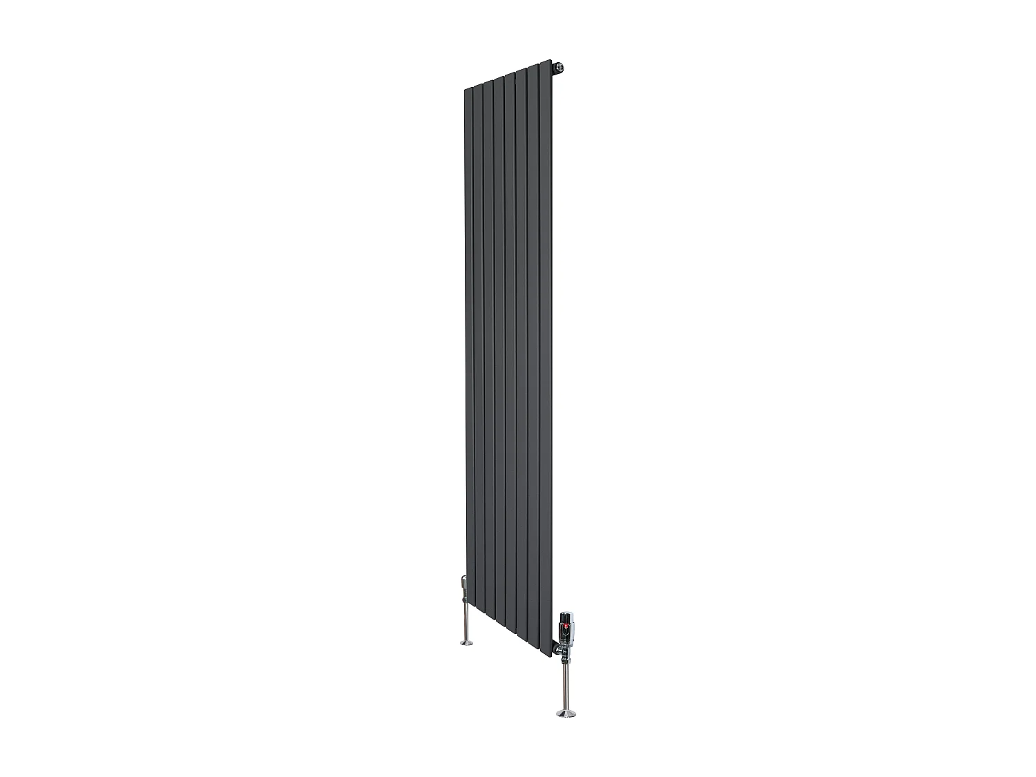 Radiador Plano Coluna Única 1800x560 mm - Cinzento Antracite, Aço 1,5 mm, 1412W, Alta Eficiência, Válvulas Termostáticas Incluídas, Fácil Instalação e Durável