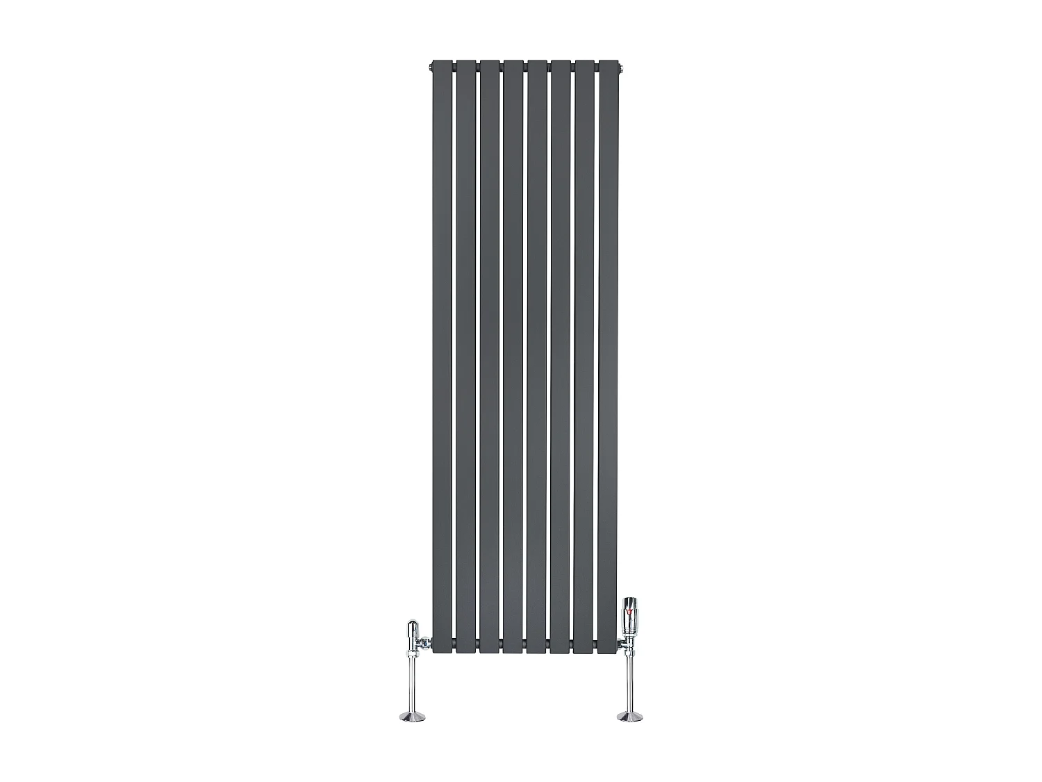 Radiador Plano Coluna Única 1800x560 mm - Cinzento Antracite, Aço 1,5 mm, 1412W, Alta Eficiência, Válvulas Termostáticas Incluídas, Fácil Instalação e Durável