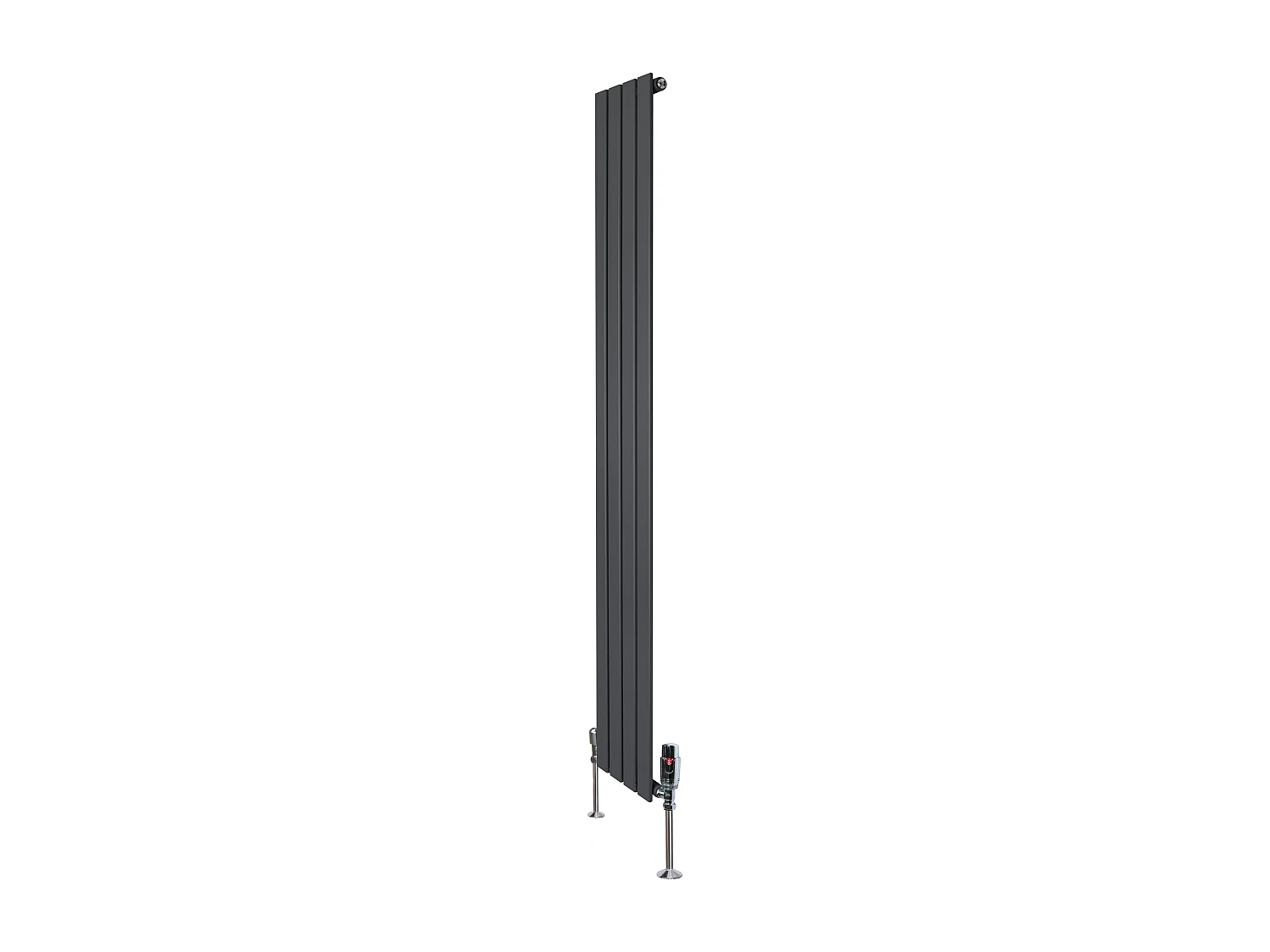 Radiador Plano Coluna Única 1800x280 mm - Cinzento Antracite, Aço 1,5 mm, 707W, Alta Eficiência, Válvulas Termostáticas Incluídas, Fácil Instalação e Durável