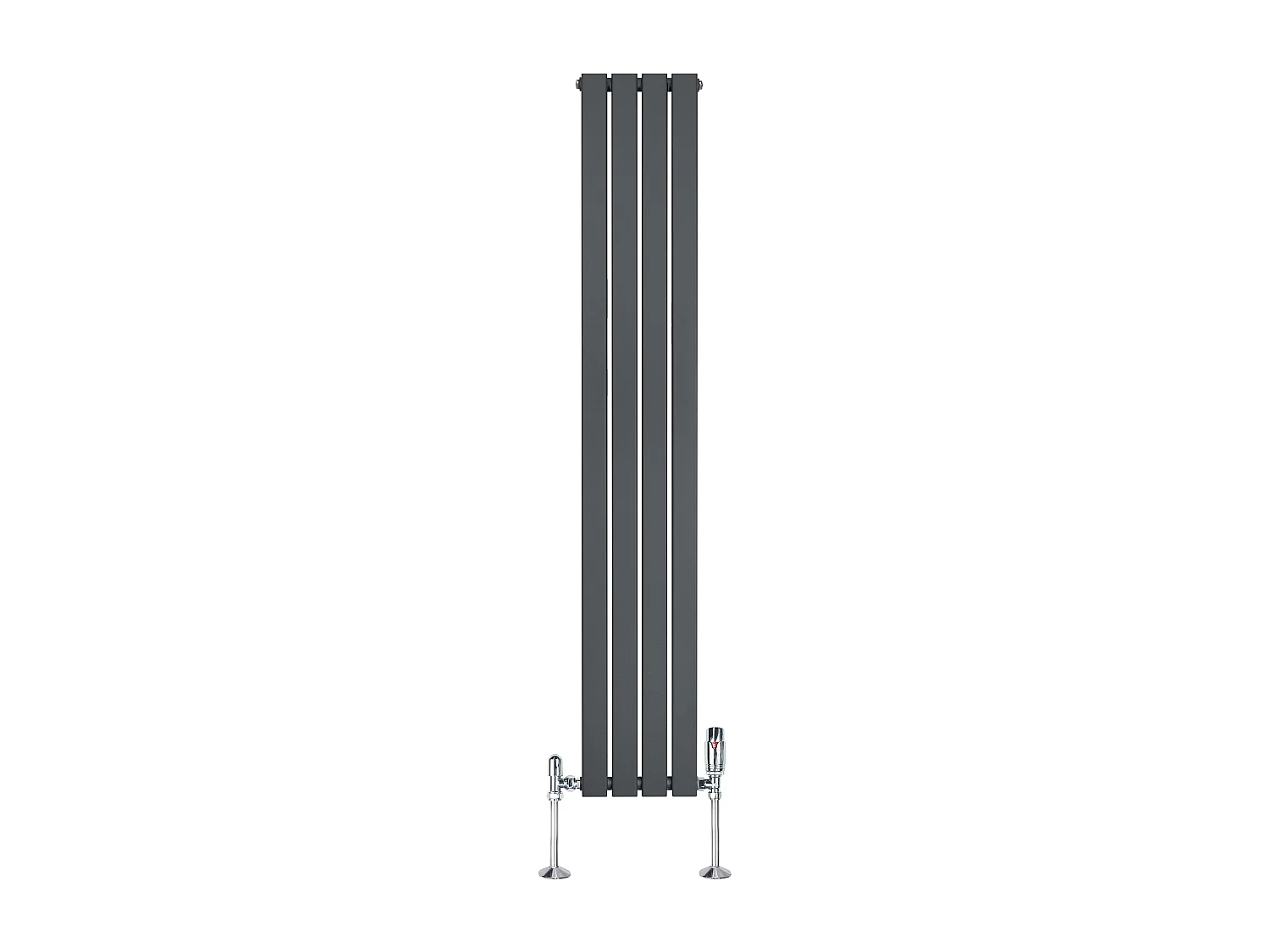 Radiador Plano Coluna Única 1800x280 mm - Cinzento Antracite, Aço 1,5 mm, 707W, Alta Eficiência, Válvulas Termostáticas Incluídas, Fácil Instalação e Durável