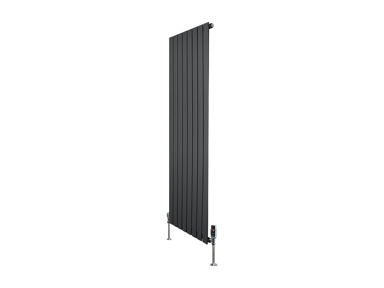 Radiador Plano Coluna Única 1600x560 mm - Cinzento Antracite, Aço 1,5 mm, 1229W, Alta Eficiência, Válvulas Termostáticas Incluídas, Fácil Instalação e Durável