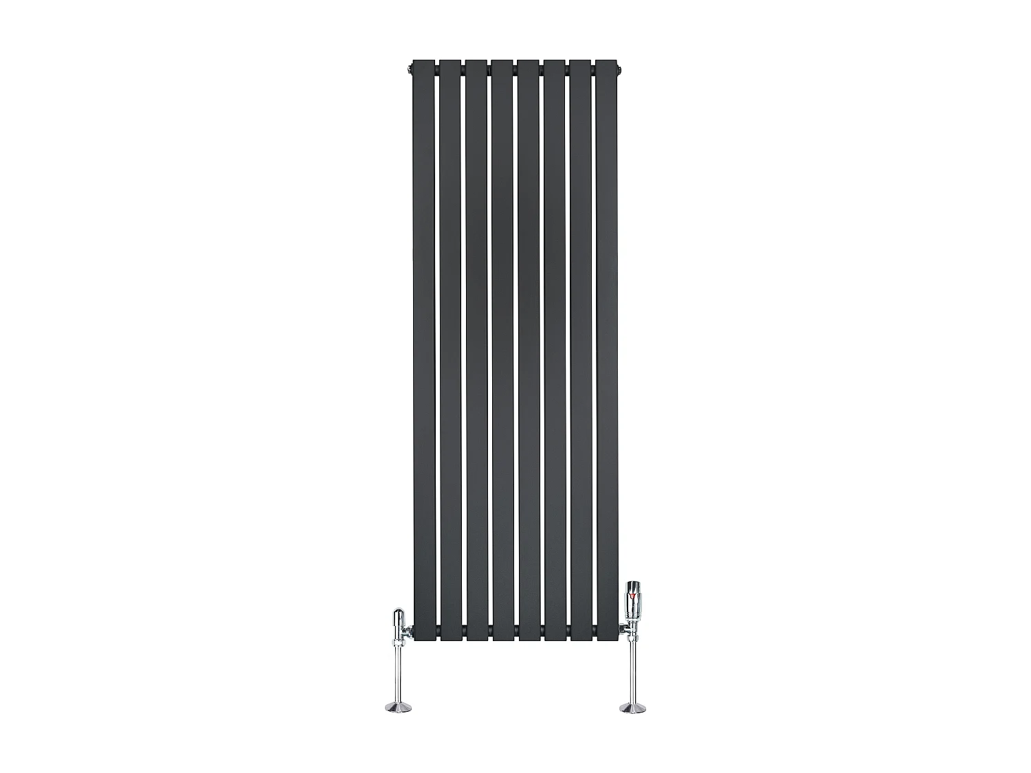 Radiador Plano Coluna Única 1600x560 mm - Cinzento Antracite, Aço 1,5 mm, 1229W, Alta Eficiência, Válvulas Termostáticas Incluídas, Fácil Instalação e Durável