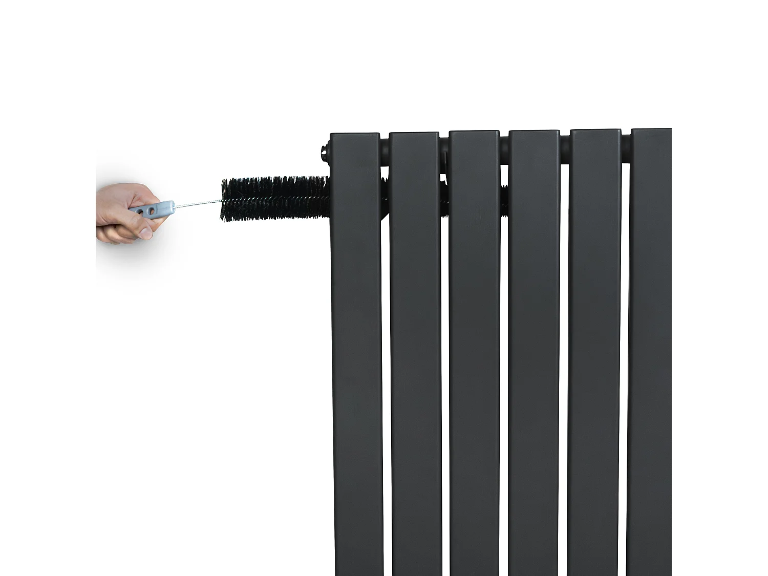 Radiador Plano Coluna Única 1600x560 mm - Cinzento Antracite, Aço 1,5 mm, 1229W, Alta Eficiência, Válvulas Termostáticas Incluídas, Fácil Instalação e Durável