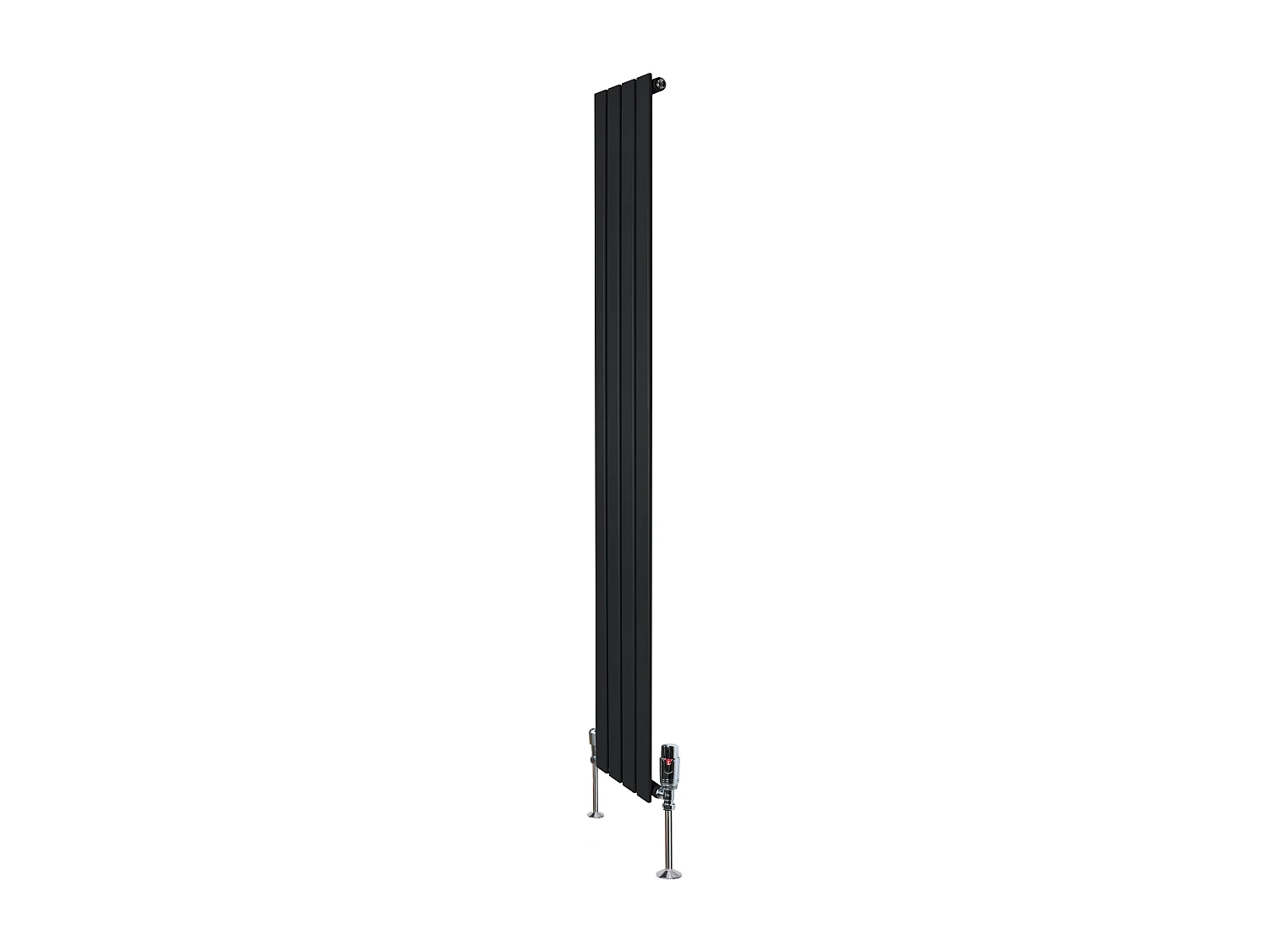 Radiador Plano Coluna Única 1800x280 mm - Preto, Aço Carbono 1,5 mm, 707W, Alta Eficiência, Válvulas Termostáticas Incluídas, Fácil Instalação e Durável