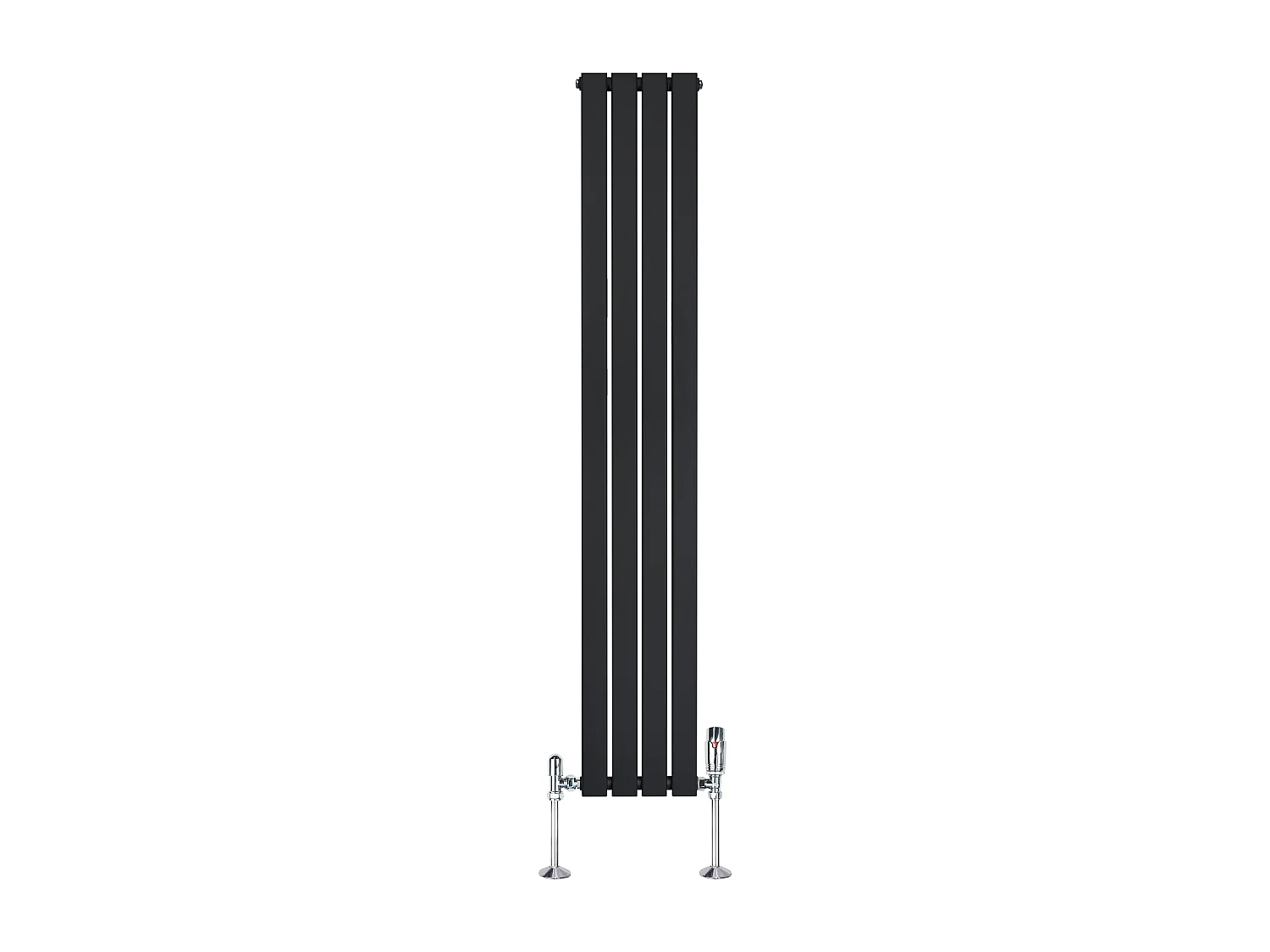 Radiador Plano Coluna Única 1800x280 mm - Preto, Aço Carbono 1,5 mm, 707W, Alta Eficiência, Válvulas Termostáticas Incluídas, Fácil Instalação e Durável