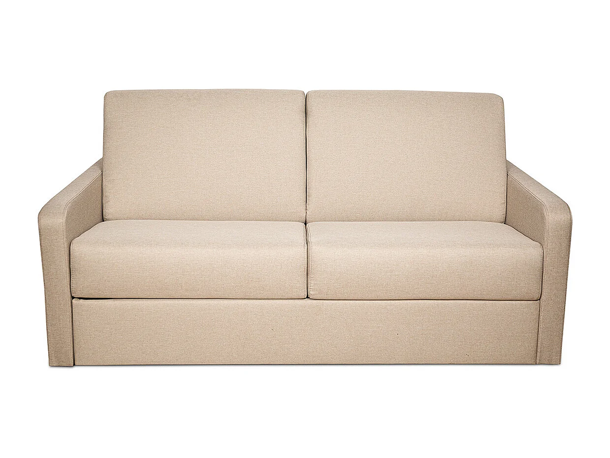 BELLECOUR LITERIE | Canapé convertible 183x100 cm tissu beige BASTILLE – Couchage 140x195 cm