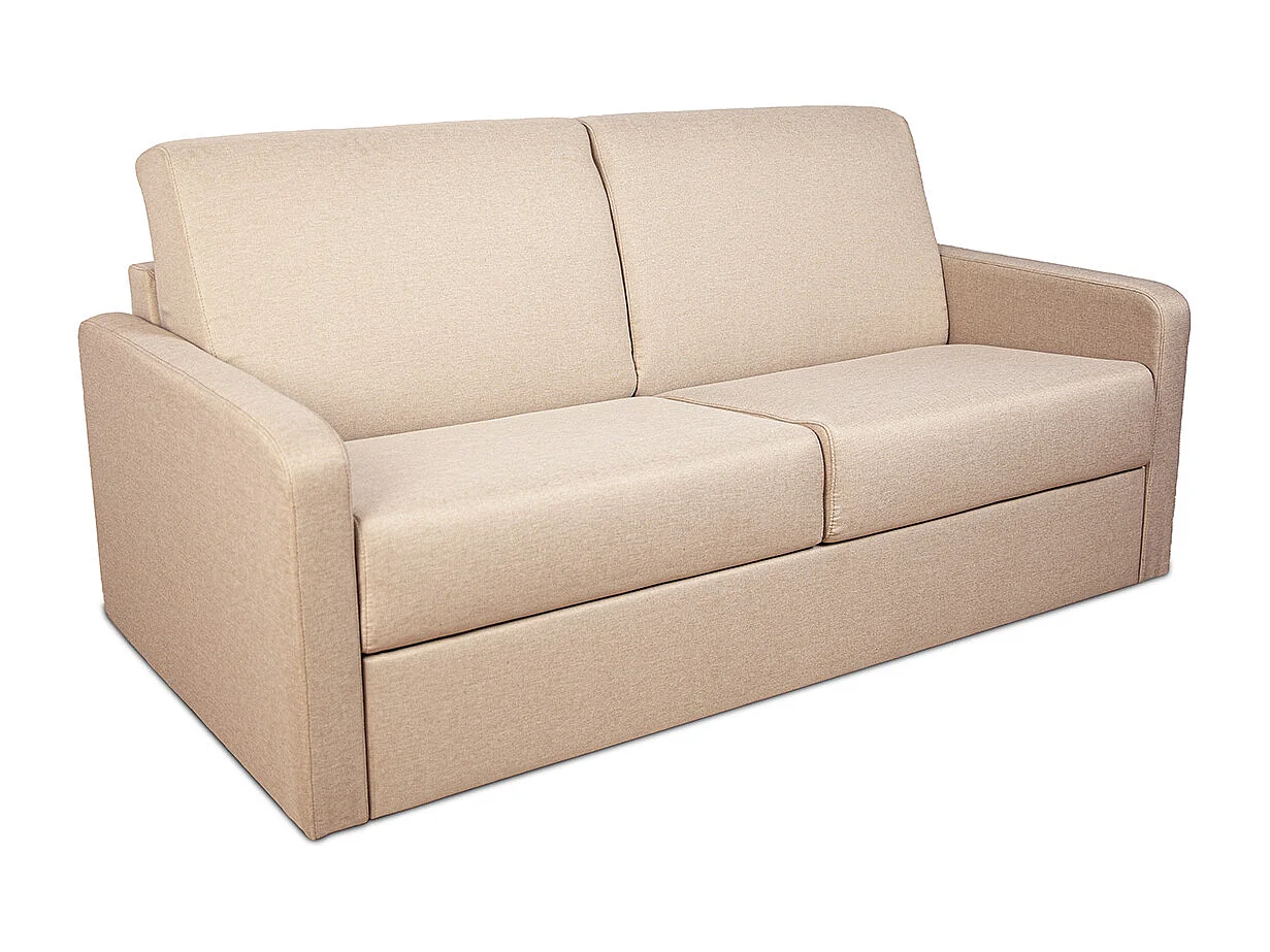 BELLECOUR LITERIE | Canapé convertible 183x100 cm tissu beige BASTILLE – Couchage 140x195 cm