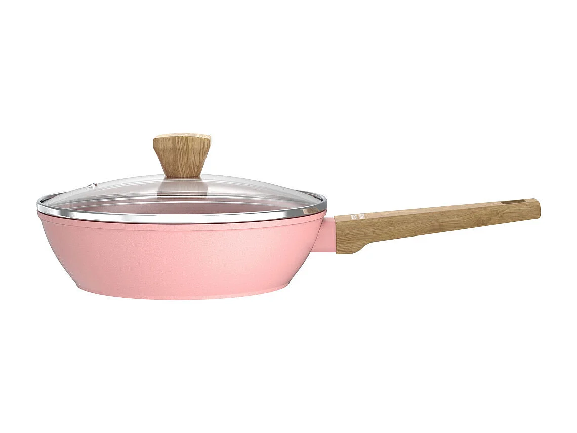 Sauteuse - Tous feux dont induction - ARTHUR MARTIN - AM0333 - Revetement céramique - Ø 24 cm - Avec couvercle et panier inox