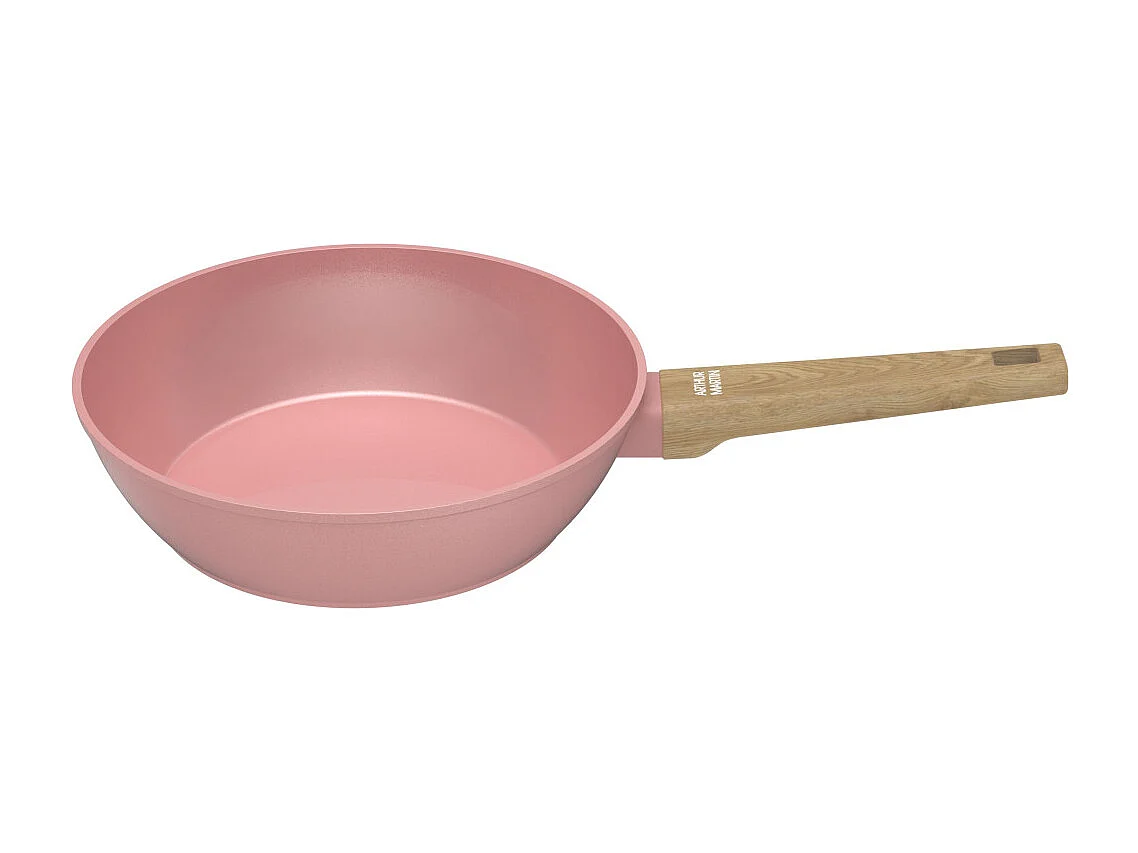 Sauteuse - Tous feux dont induction - ARTHUR MARTIN - AM0333 - Revetement céramique - Ø 24 cm - Avec couvercle et panier inox