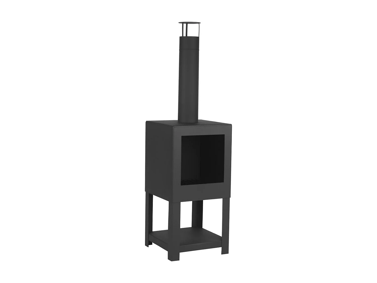 Chimenea exterior con sitio para leña negro FF410
