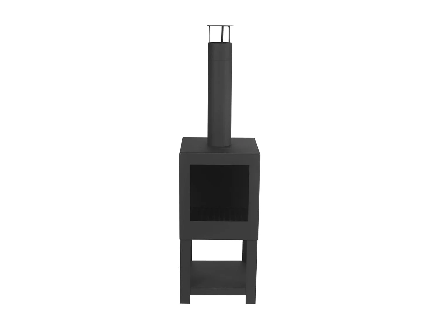 Chimenea exterior con sitio para leña negro FF410