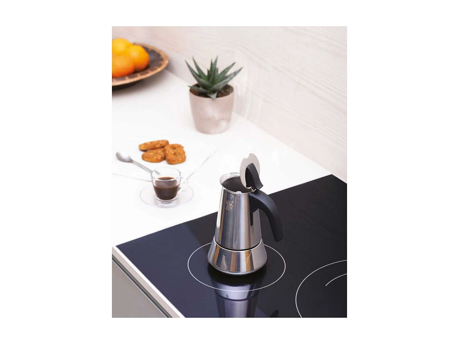 Italiaanse Koffiezetter Pezzetti Steelexpress 6 Kopjes Roestvrij Staal Voor Alle Vuursoorten Inductie