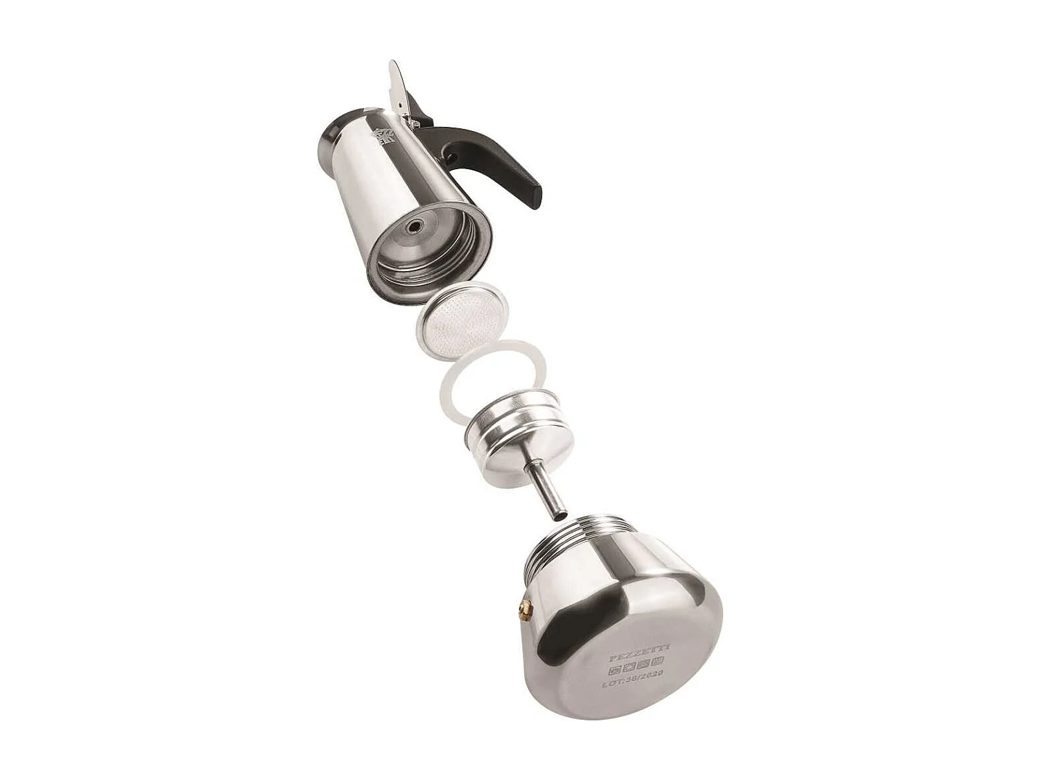 Italiaanse Koffiezetter Pezzetti Steelexpress 6 Kopjes Roestvrij Staal Voor Alle Vuursoorten Inductie