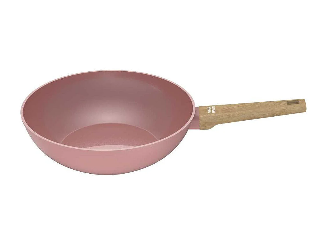 Wok - Tous feux dont induction - ARTHUR MARTIN - AM4944 - Revêtement céramique - Ø 28 cm - Rose