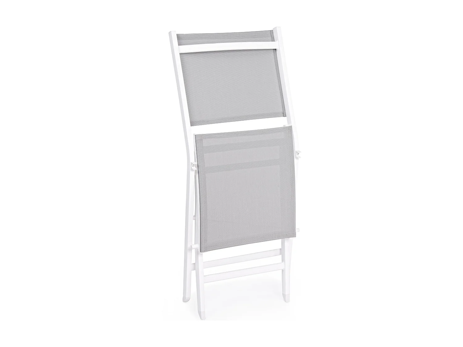 Lot de 4 chaises pliantes ELIN – Aluminium & textilène-Gris clair