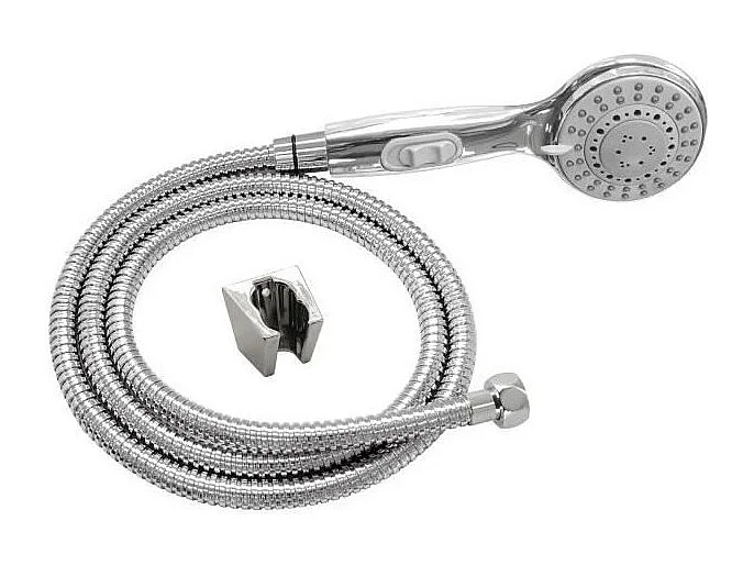 EDOUARD ROUSSEAU STOP'O Pommeau de douche à main 3 jets chromé avec flexible extensible