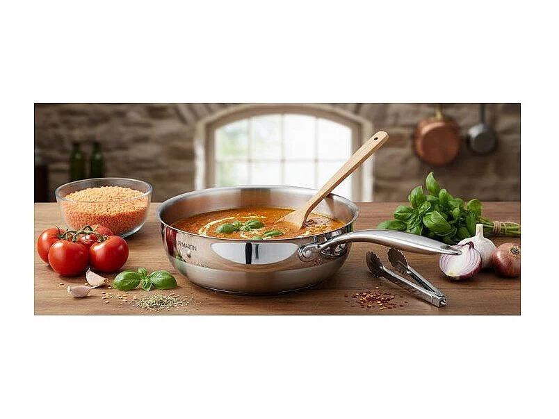 Sauteuse grand chef - ARTHUR MARTIN - AM4490 - Ø20 cm - Inox 18/10 - Tous feux dont induction