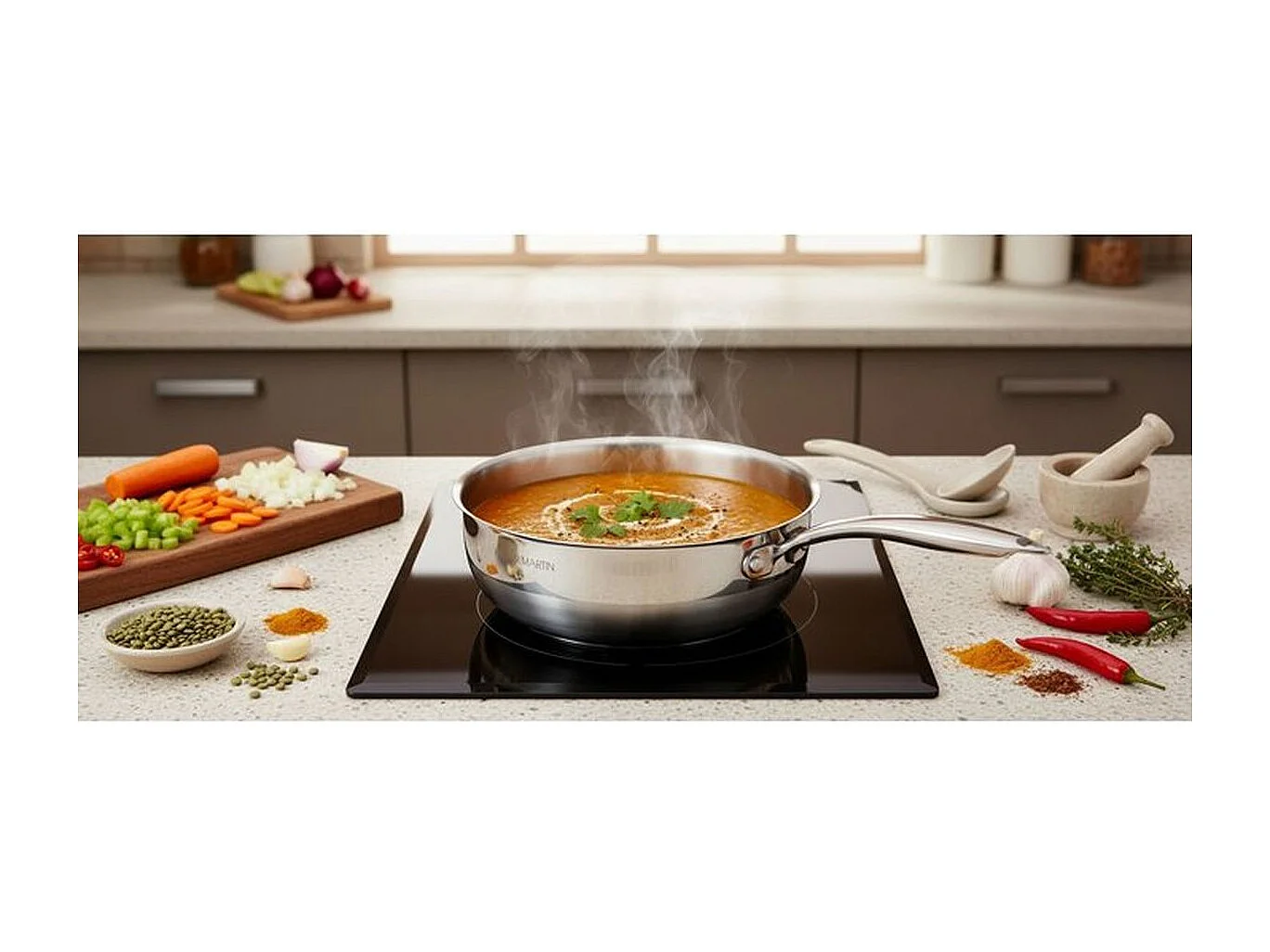 Sauteuse grand chef - ARTHUR MARTIN - AM4490 - Ø20 cm - Inox 18/10 - Tous feux dont induction