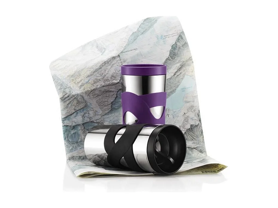 Bodum Travel Mug 0,35 L — Mug de voyage isotherme double paroi en acier inoxydable, noir