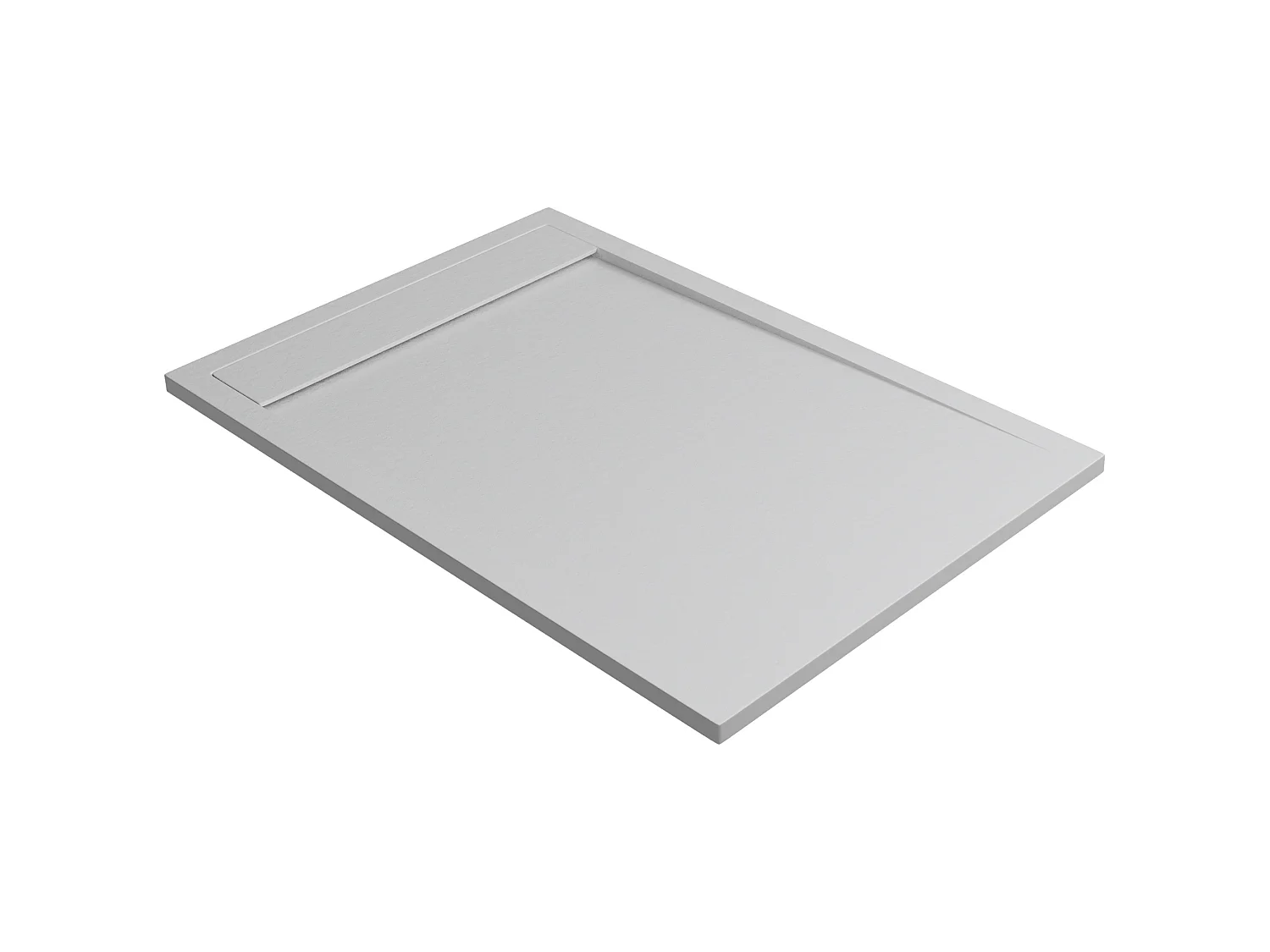 Receveur de douche 140x90 extra-plat Gris en résine minérale antidérapant effet ardoise - Magnus LAVABERG