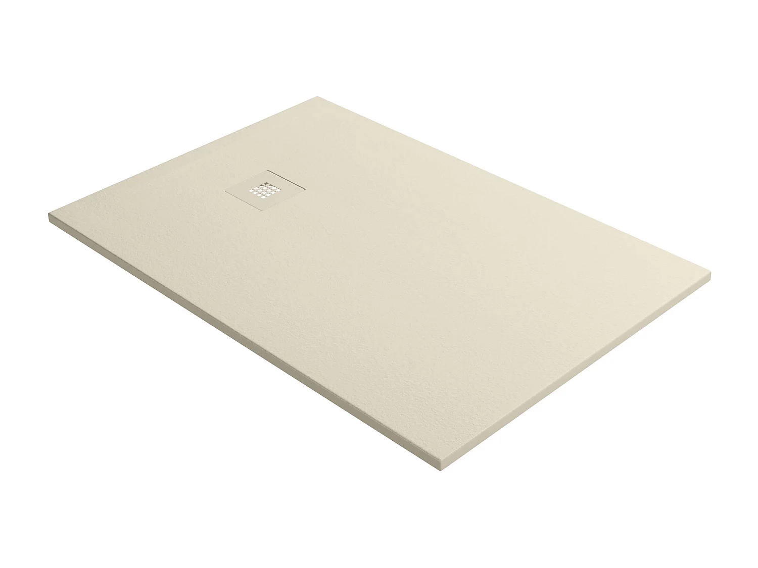 Receveur de douche 170x90 extra-plat Beige en résine minérale antidérapant effet ardoise - Thor LAVABERG