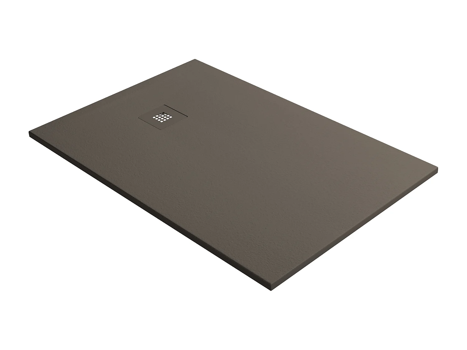 Receveur de douche 130x80 extra-plat Marron en résine minérale antidérapant effet ardoise - Thor LAVABERG