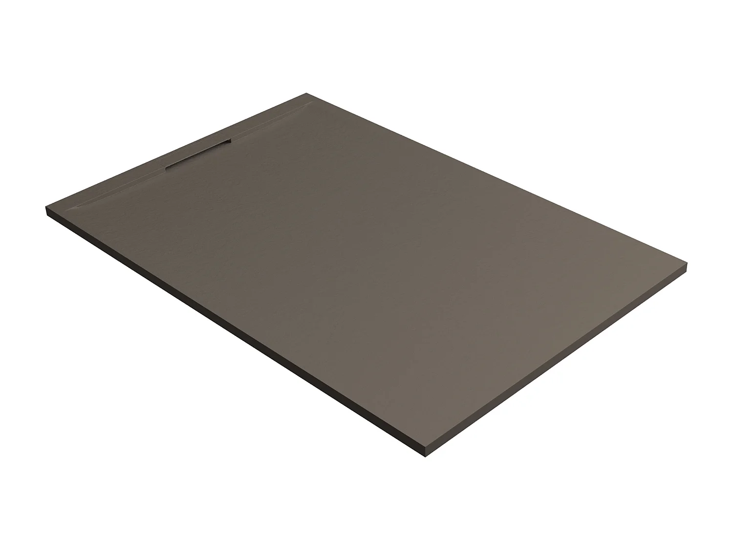 Receveur de douche 100x70 extra-plat Marron en résine minérale antidérapant effet ardoise - Ragnar LAVABERG