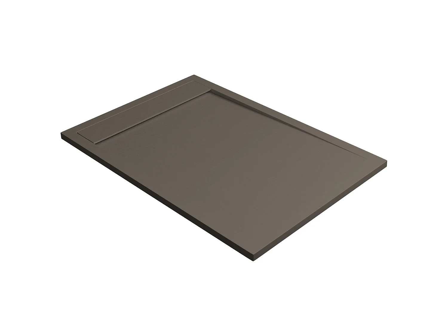 Douchebak 100x80 cm ultra vlak Bruin in mineraalcomposiet, antislip leisteenlook – Magnus LAVABERG