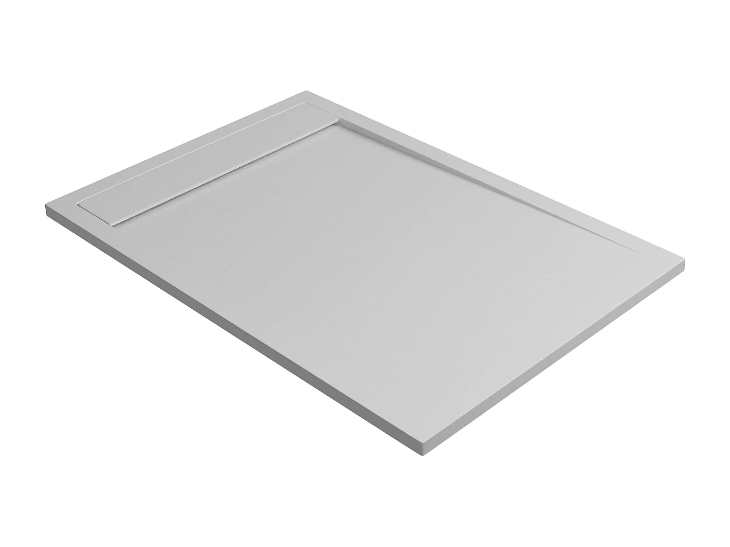 Receveur de douche 120x70 extra-plat Gris en résine minérale antidérapant effet ardoise - Magnus LAVABERG