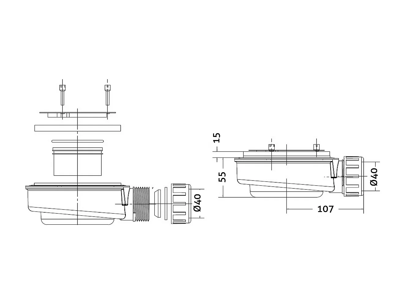 Receveur de douche 200x80 extra-plat Blanc en résine minérale antidérapant effet ardoise - Thor LAVABERG