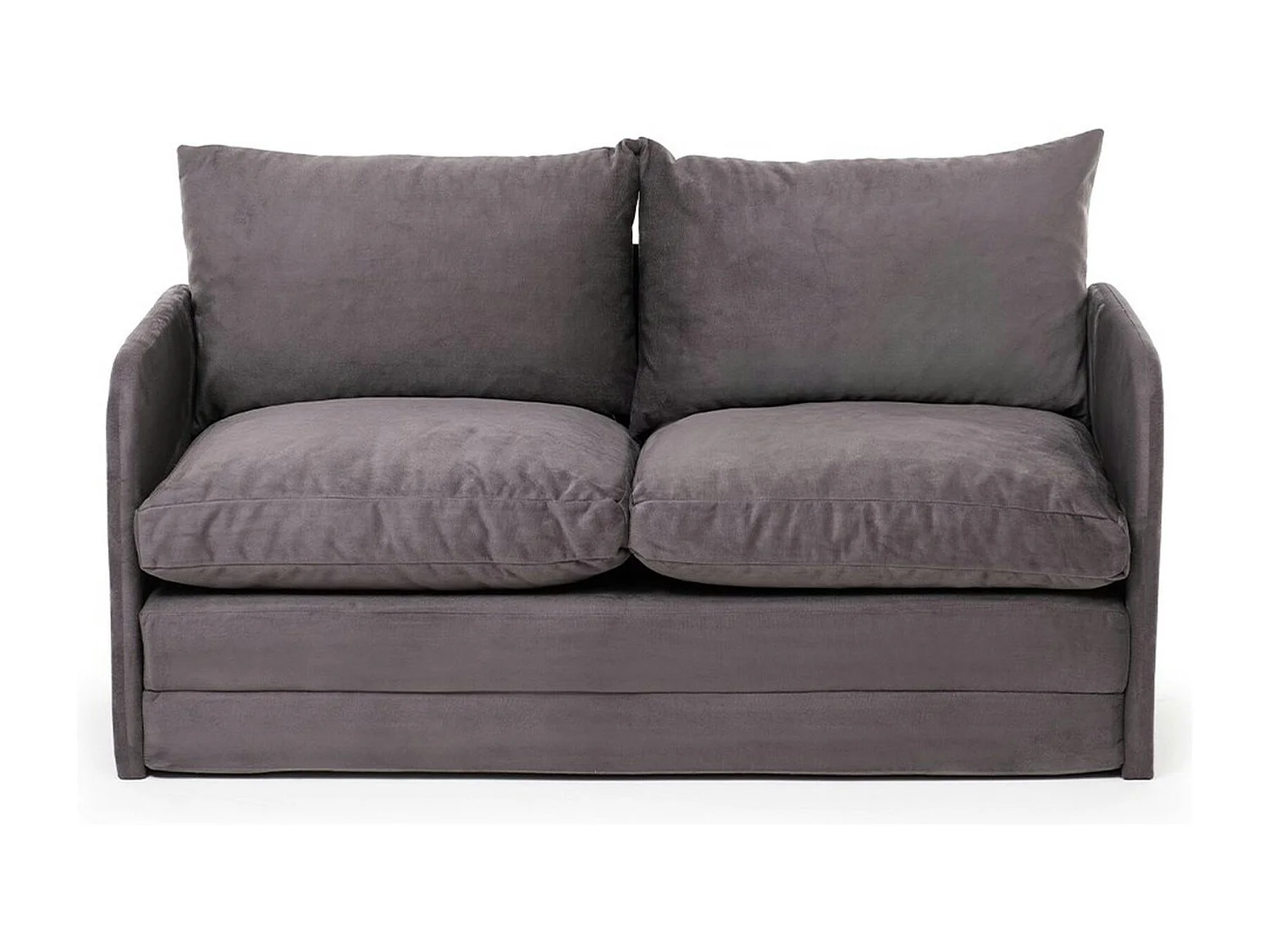Canapé-lit en tissu gris, 2 personnes 140 cm ORURO