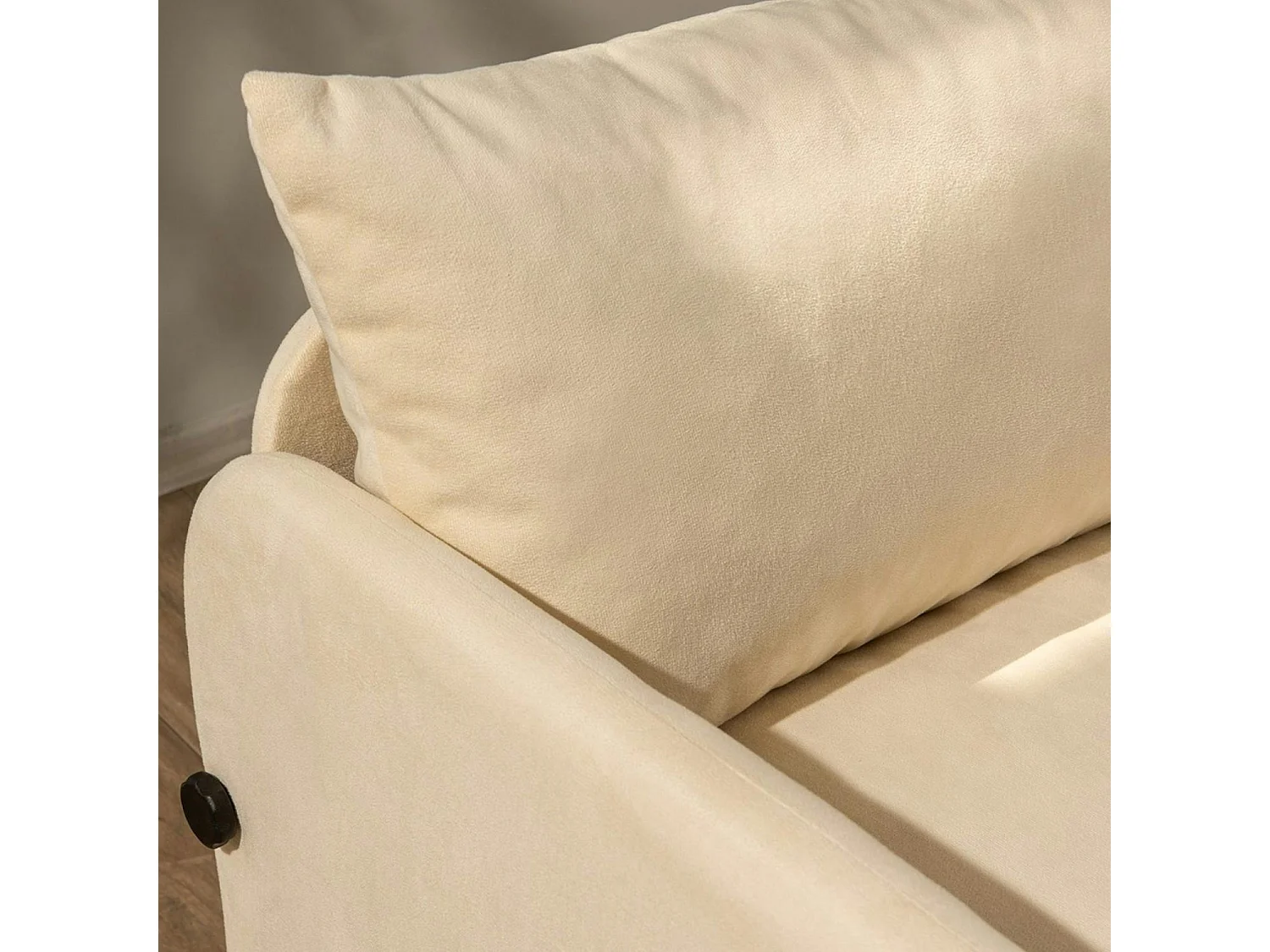 Canapé-lit en tissu crème, 2 personnes 140 cm ORURO