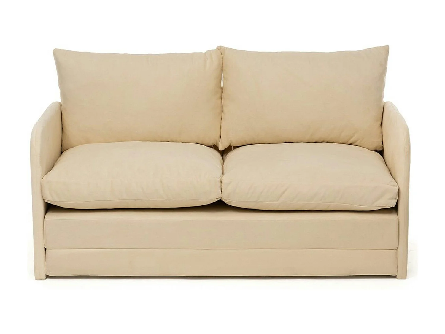 Canapé-lit en tissu crème, 2 personnes 140 cm ORURO