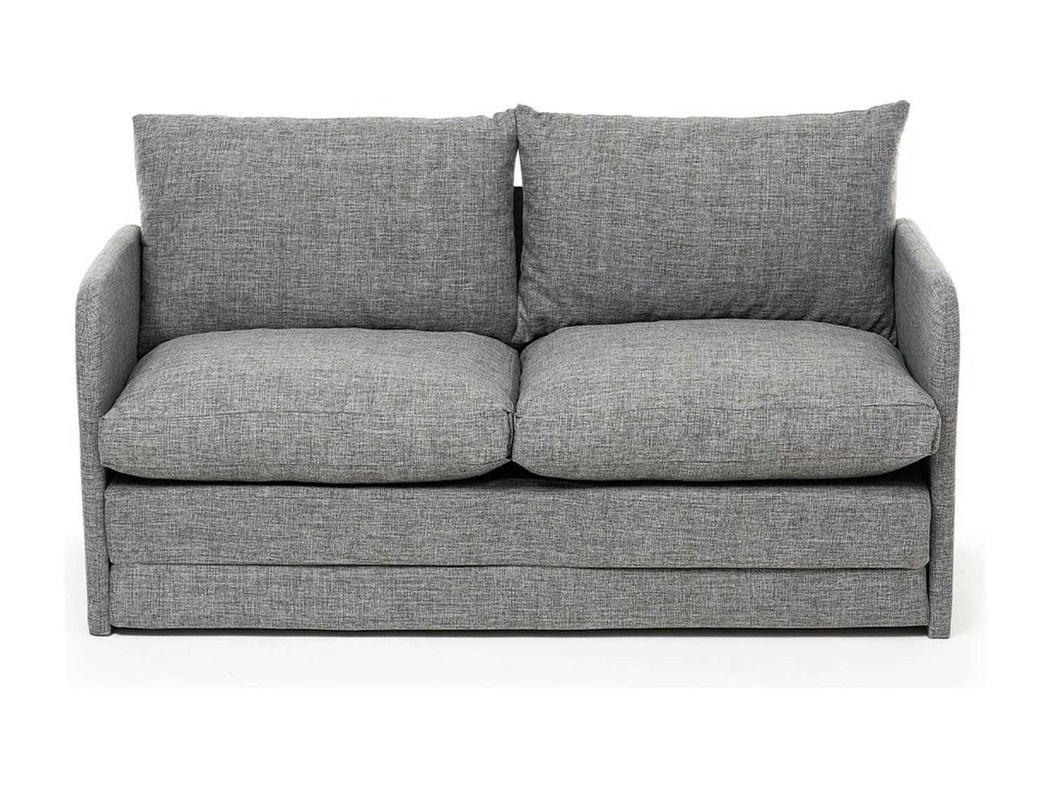 Canapé-lit en lin gris chiné, 2 personnes 140 cm ORURO