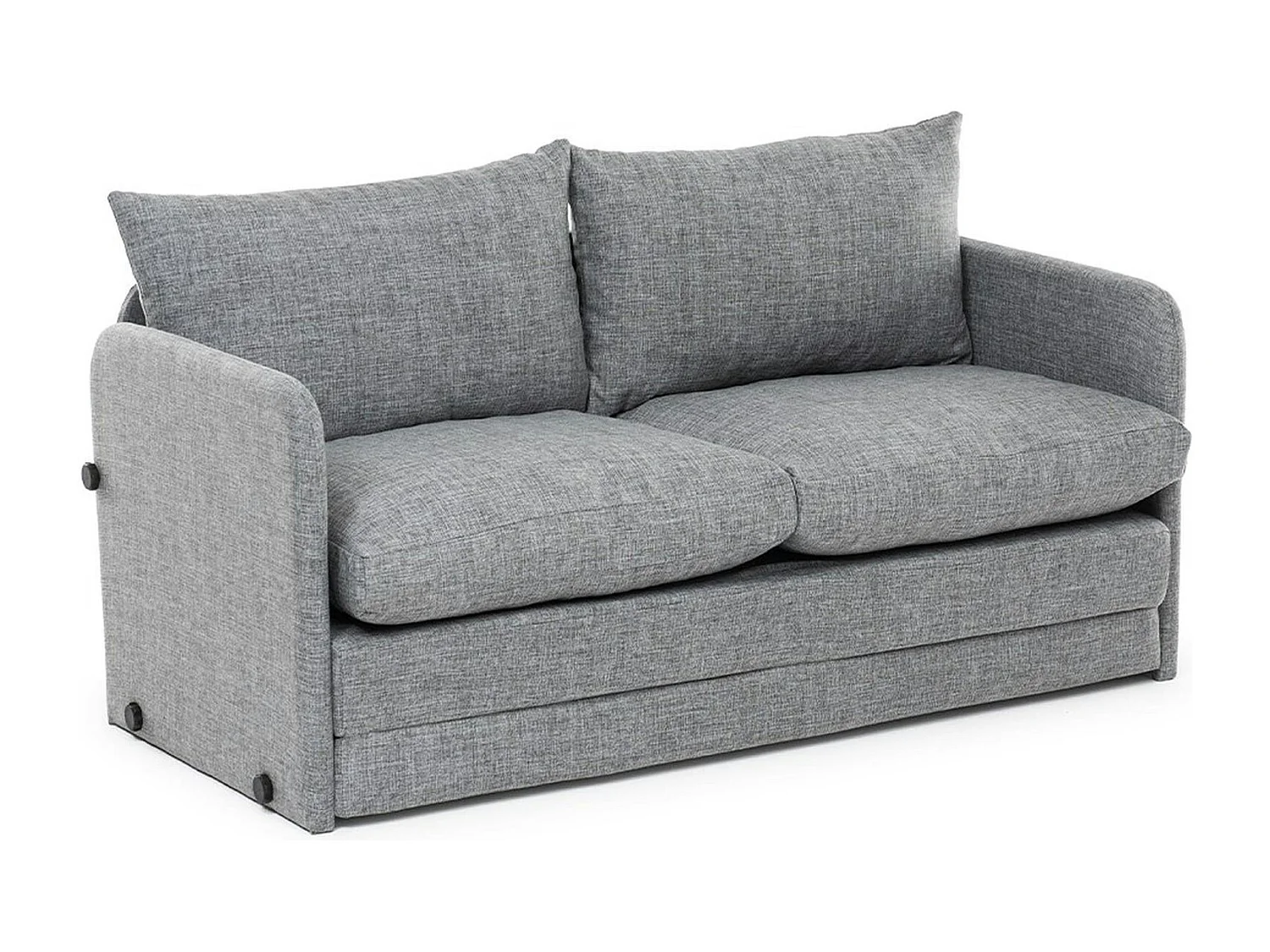 Canapé-lit en lin gris chiné, 2 personnes 140 cm ORURO