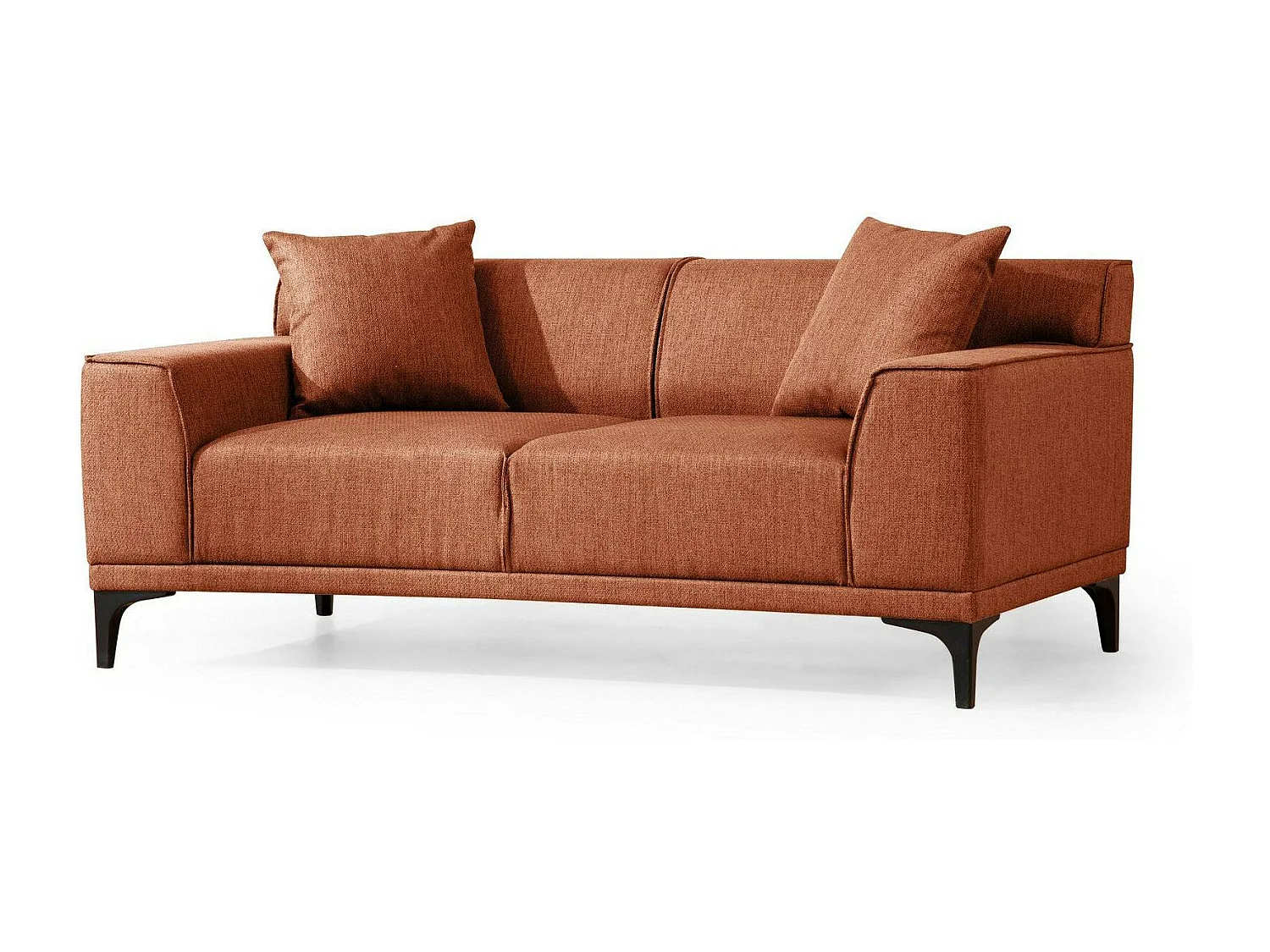 Canapé 2 places rouille - accoudoirs larges ORSAY