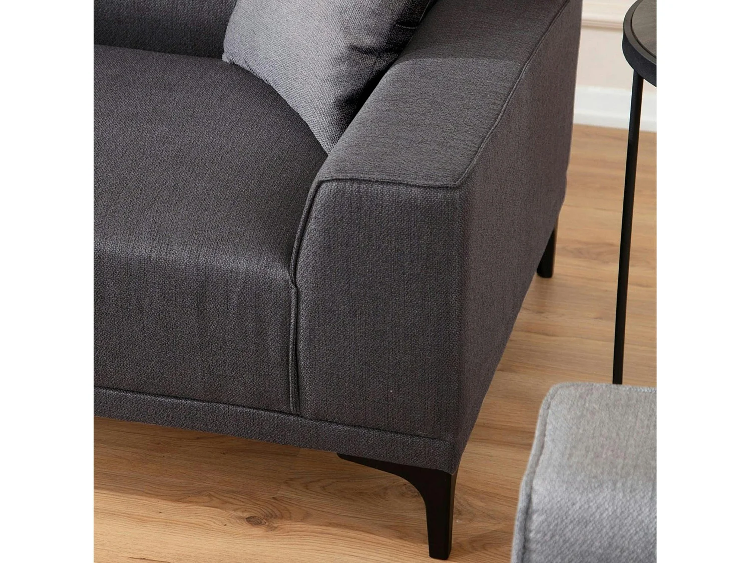 Canapé 3 places anthracite - accoudoirs larges ORSAY