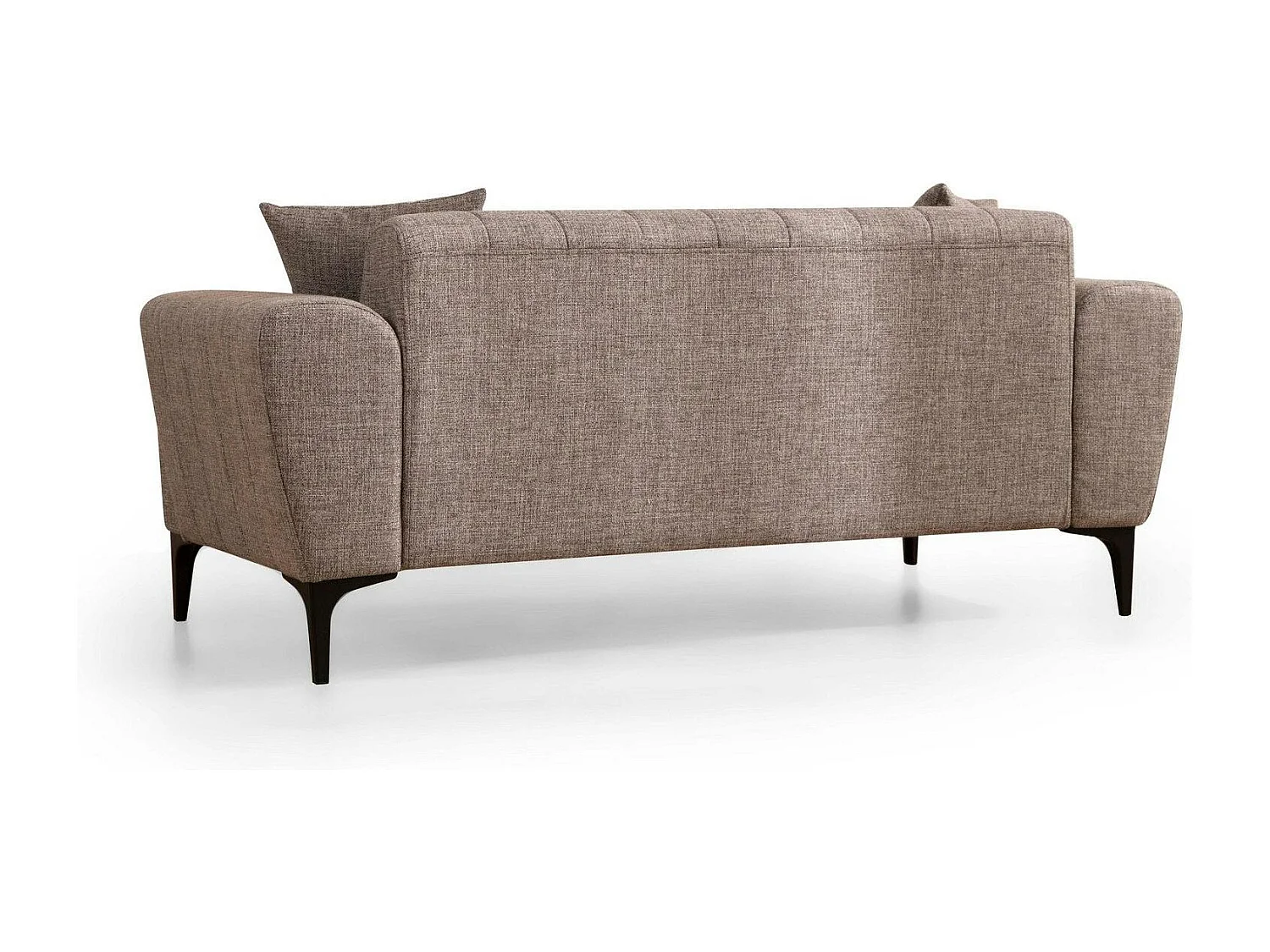 Canapé 2 places taupe, dossier à coutures verticales LUCCA