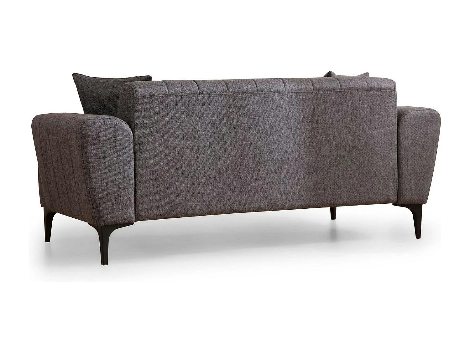 Canapé 2 places anthracite, dossier à coutures verticales LUCCA