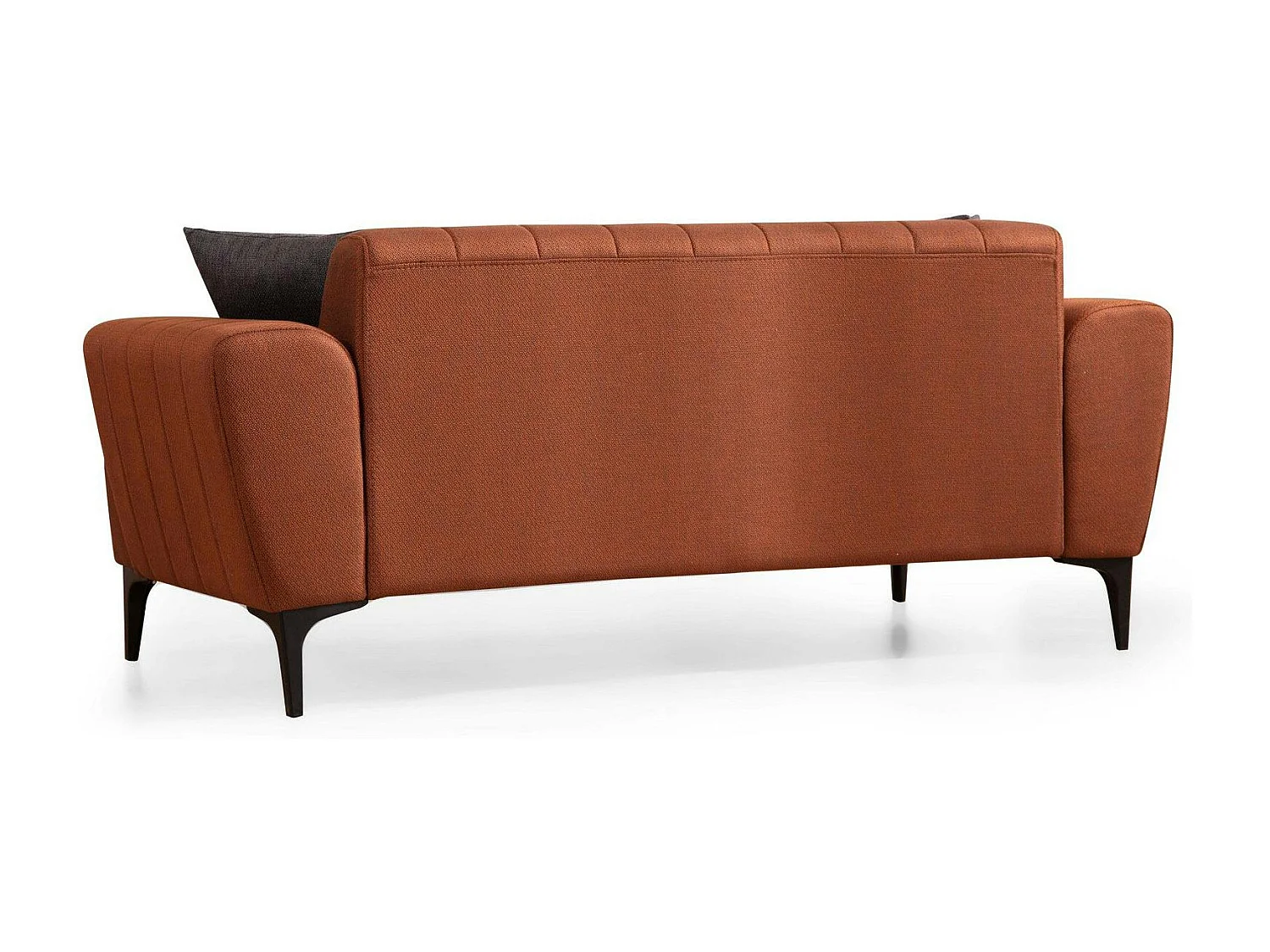 Canapé 2 places rouille, dossier à coutures verticales LUCCA